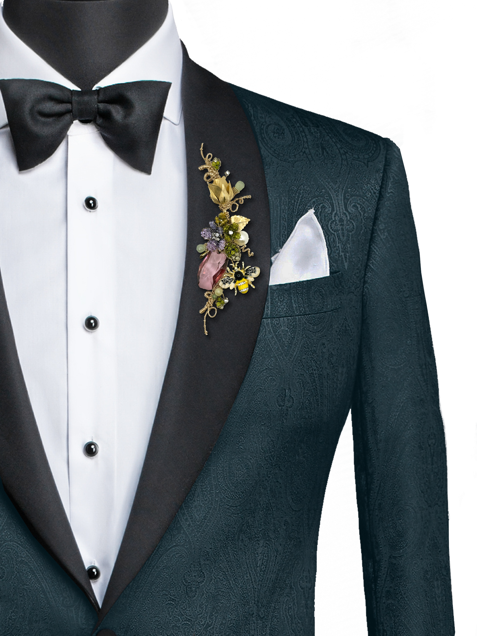 Stylish Men's Lapel Pin - Elegant Bumbling Rose Garden Design for Suits, Blazers & Formal Attire | Perfect for Weddings, Business Meetings & Special Occasions
