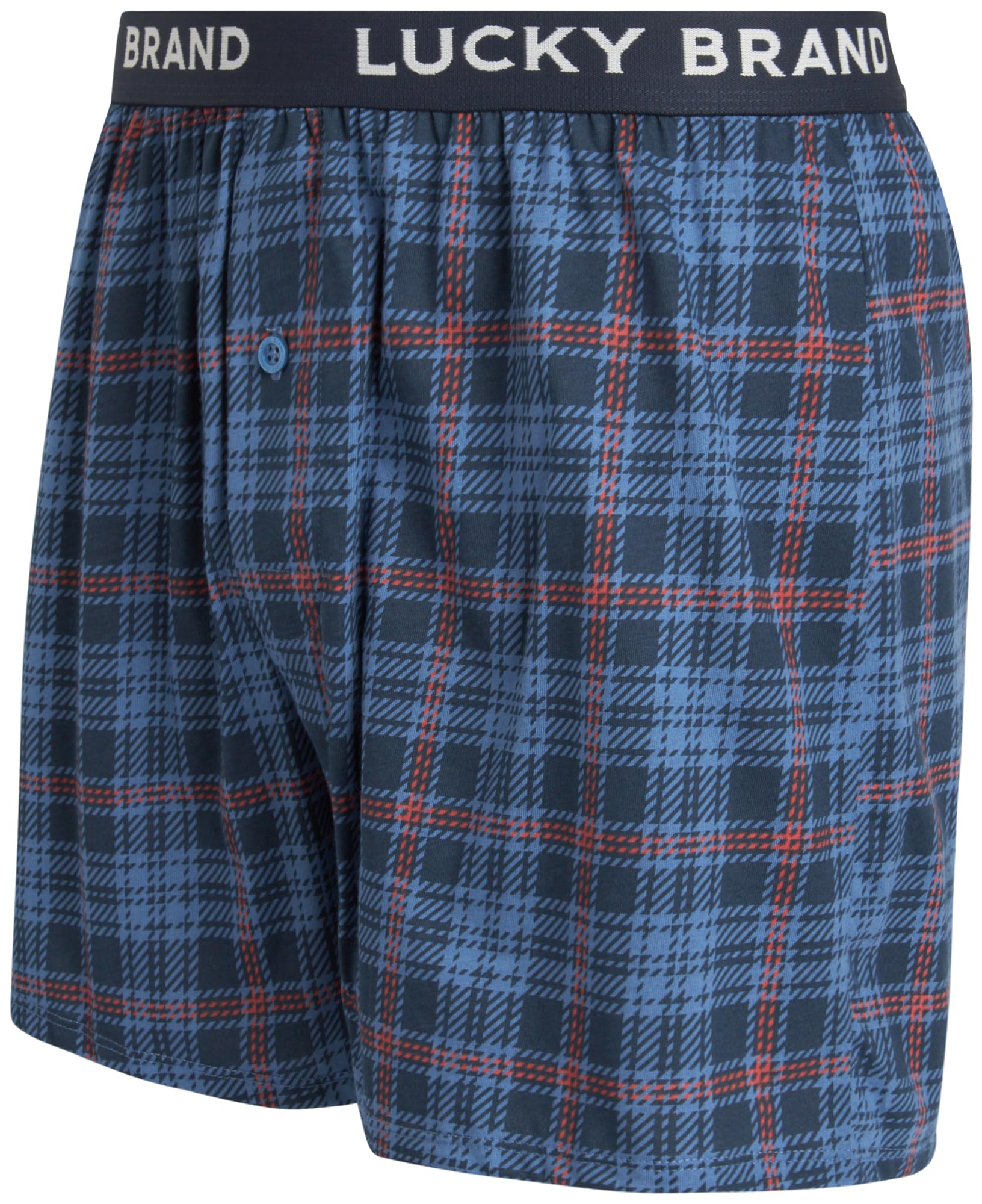 Lucky Brand Men's Boxer Shorts 4-Pack - Soft Breathable Cotton Underwear for Men, Loose Fit Comfort Boxers, Lightweight & Stretchable (S-XL) - Perfect for Daily Wear, Workout & Lounging