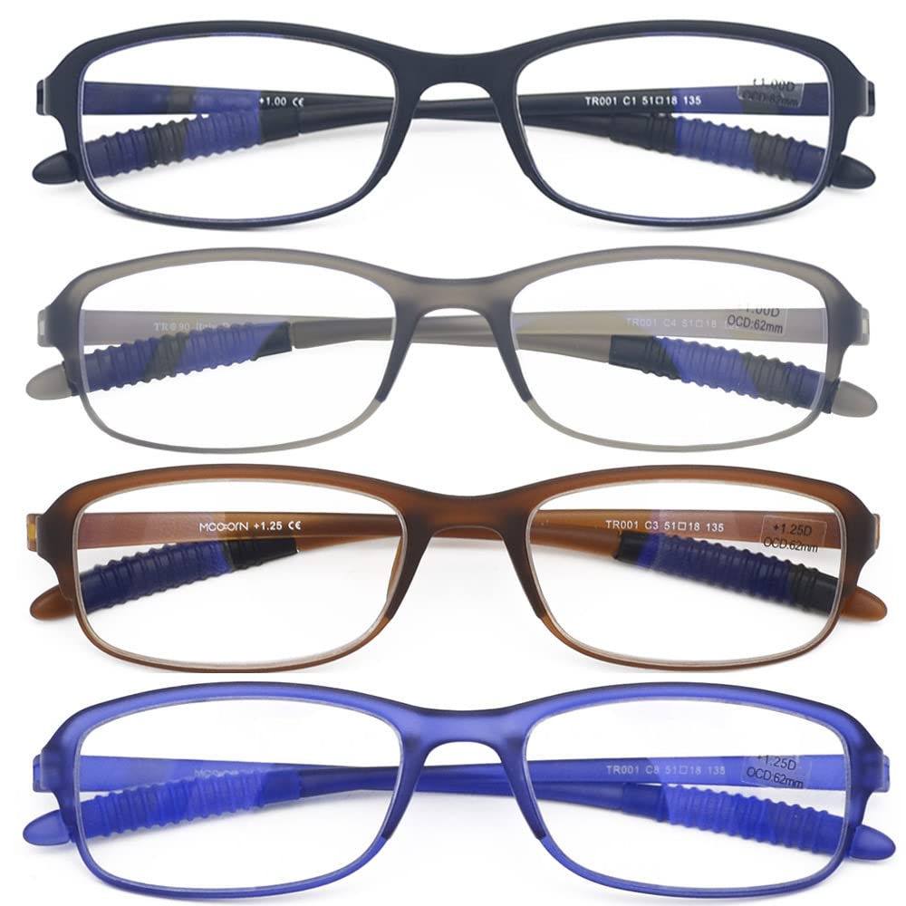 Anti Glare Blue Light Blocking Reading Glasses 1.00 Strength - Flexible & Lightweight Plastic Readers for Computer, Office & Nighttime Use