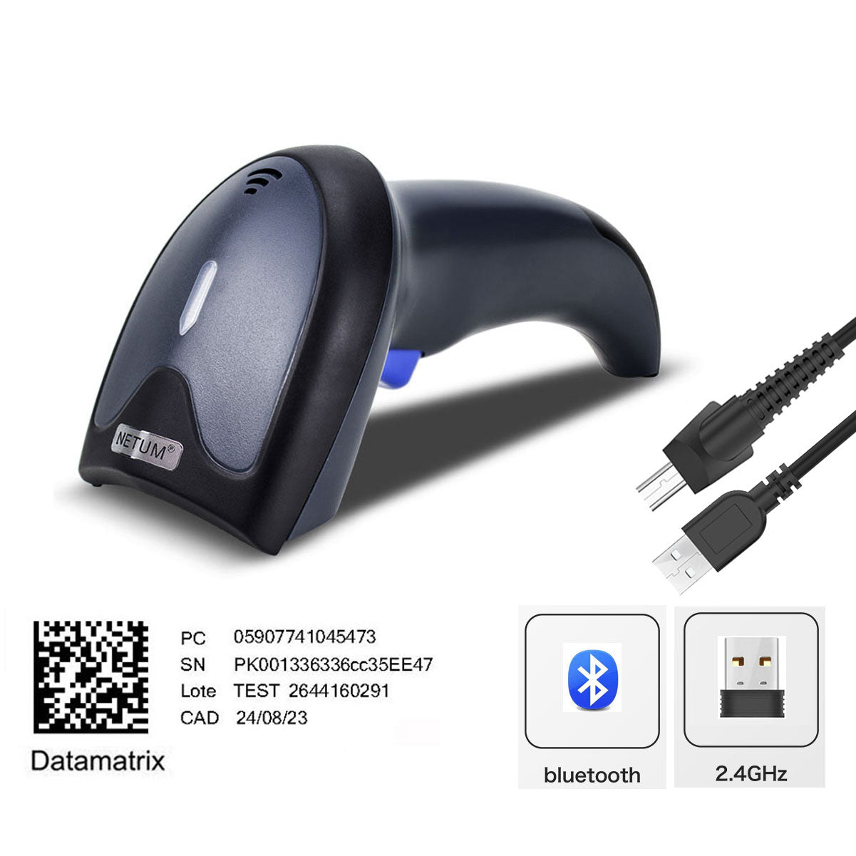 W8 X 2D Wireless Barcode Scanner - Portable Bluetooth Handheld Scanner for Retail, Warehouse & Inventory Management | Fast & Accurate QR Code Reader for Smartphones, Tablets & POS Systems
