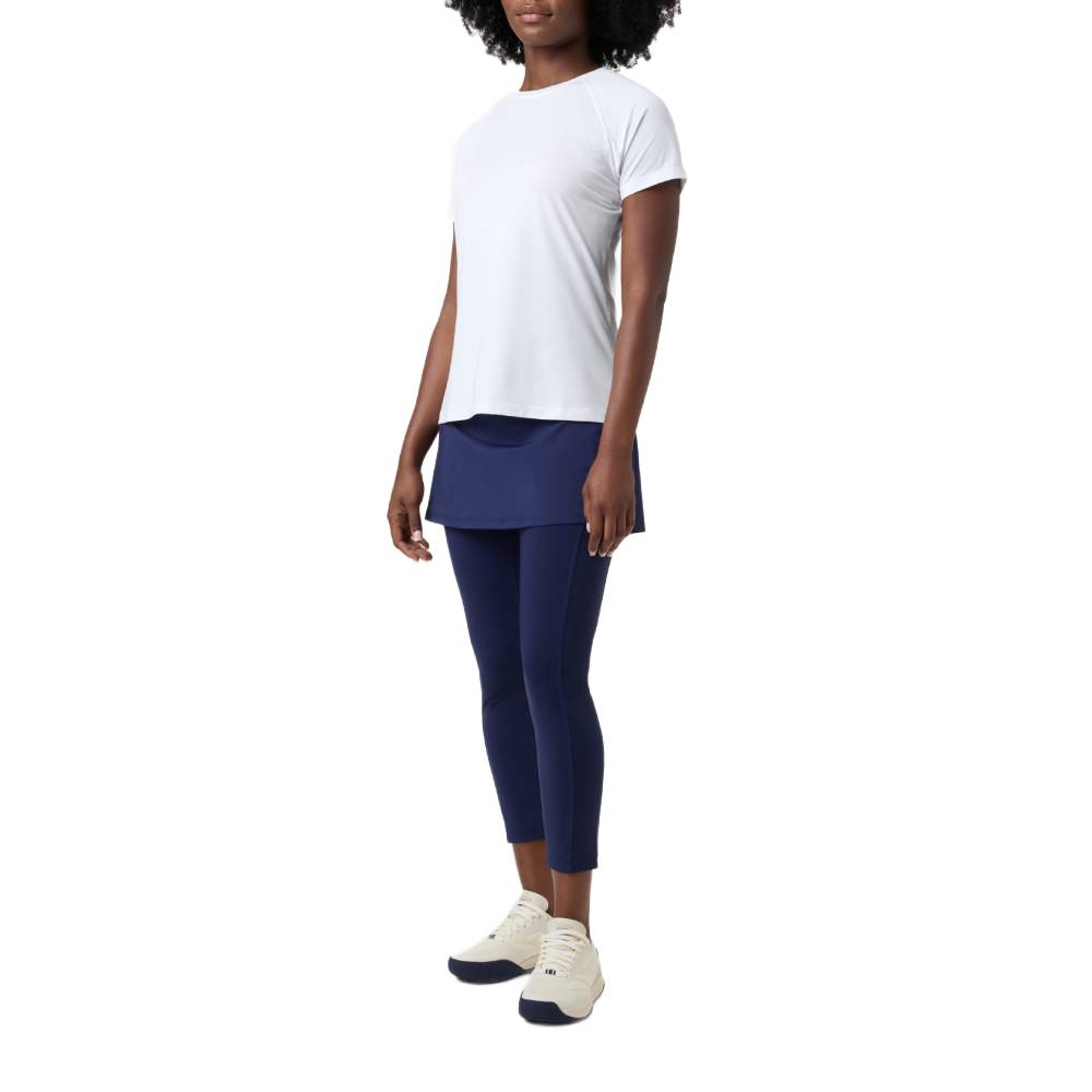 Fila Women's Essential Short Sleeve Mesh Back Athletic Top - Breathable Workout Shirt for Running, Yoga & Gym - White