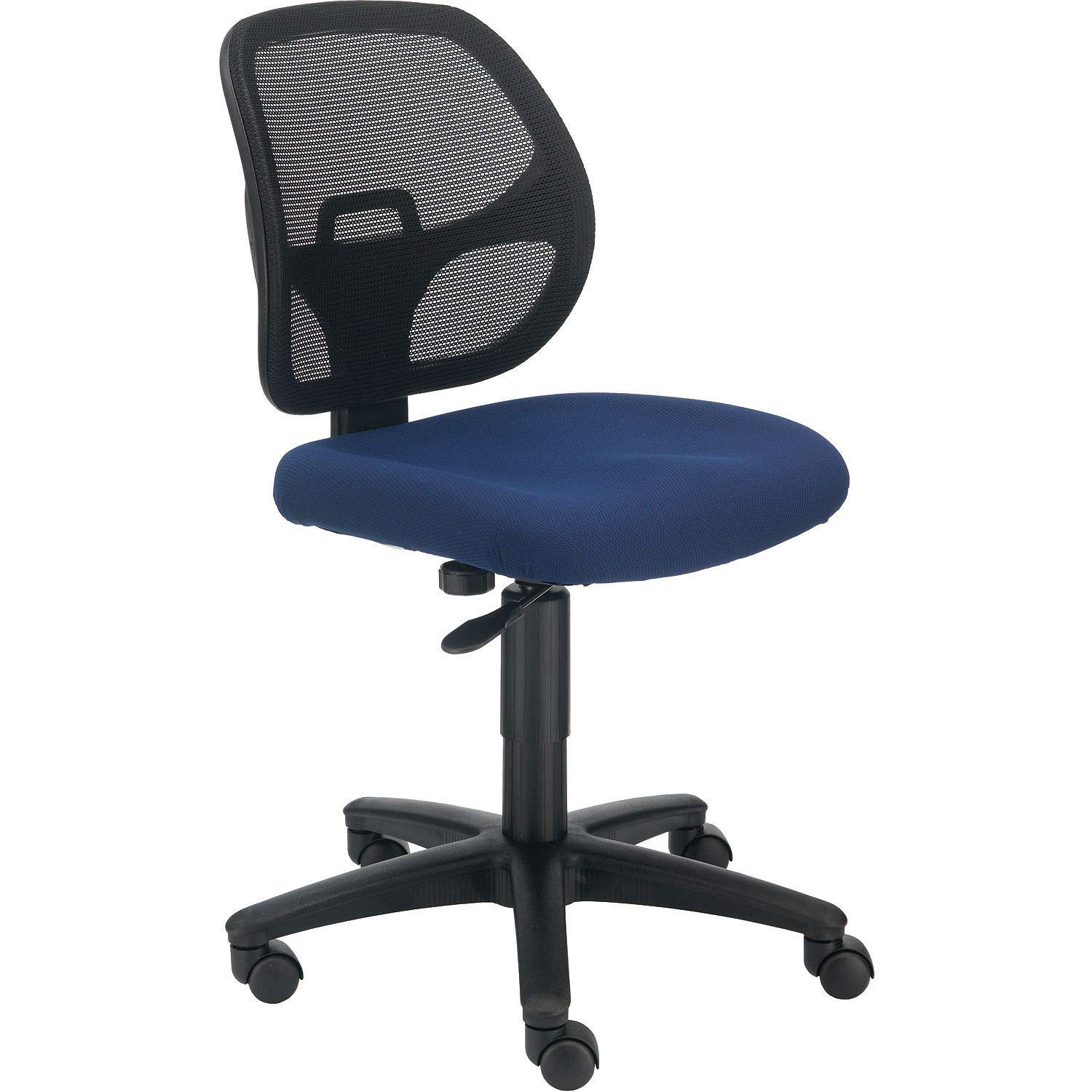 Ergonomic Armless Mesh Office Chair with Breathable Fabric - Adjustable Height, Swivel & Rolling for Comfort - Ideal for Home Office, Conference Rooms & Workspaces - Blue