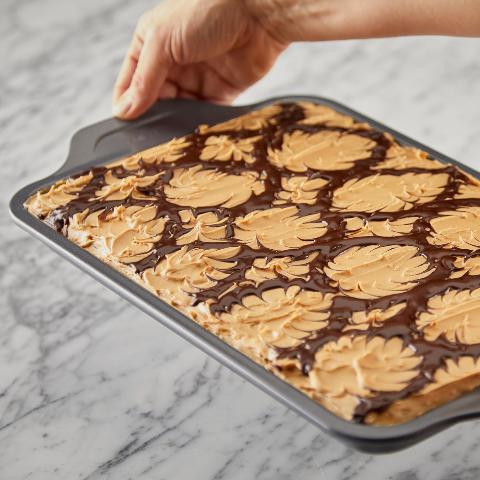 All-Clad Pro-Release Nonstick 13x9 Inch Quarter Sheet Pan - Oven Safe up to 450°F - Perfect for Baking Cookies, Muffins, Cakes & Bread - Includes Cooling Rack & Baking Set - Ideal for Home Bakers & Professional Kitchens