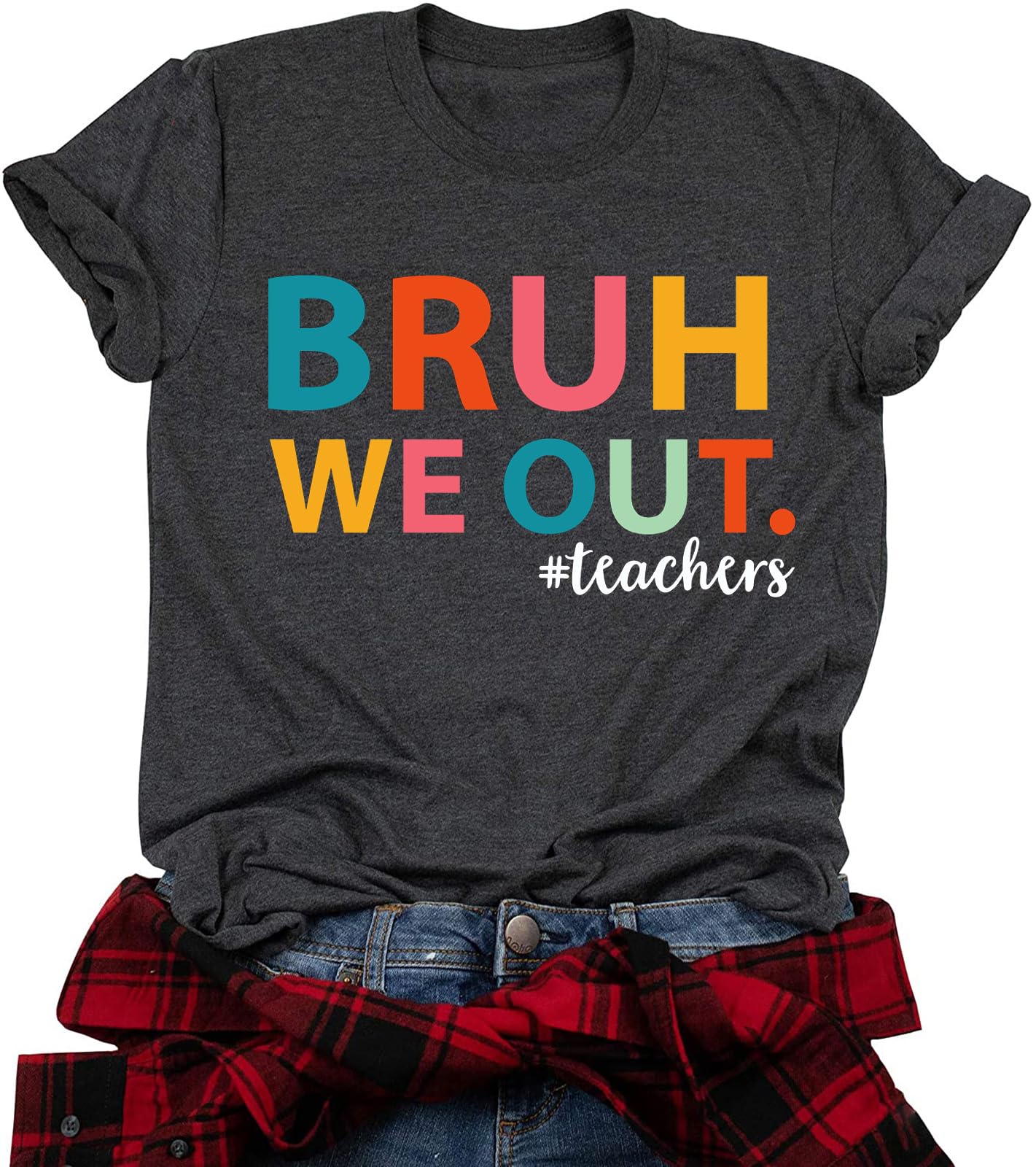 Bruh We Out Last Day of School T-Shirt for Women - Funny Teacher Appreciation Gift - Comfortable Cotton Tee for Classroom Celebrations & End of Year Parties