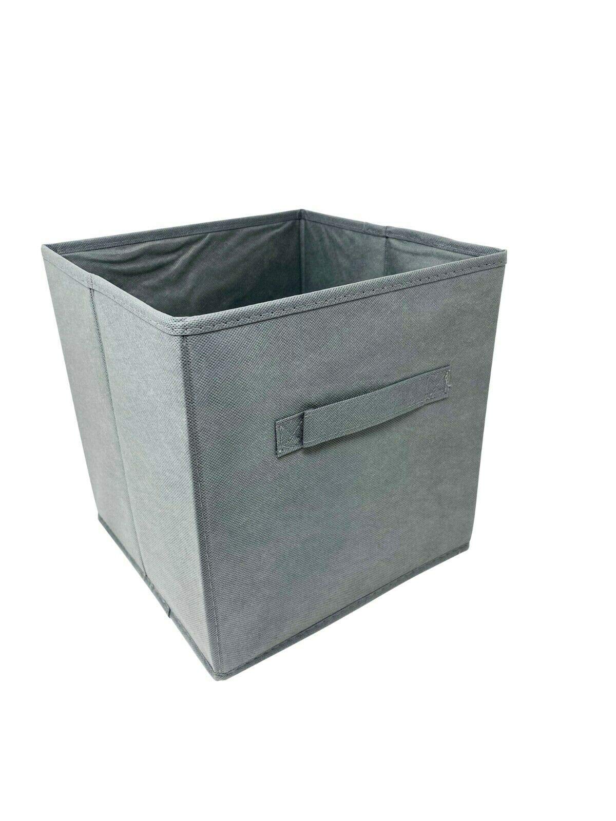 6-Pack Light Gray Fabric Storage Bins with Handles - 10.5x10.5x11 Inch Organizer Cube Baskets for Closet, Nursery, Office & Home Organization - Foldable Storage Containers for Shelves, Cabinets & Underbed Storage