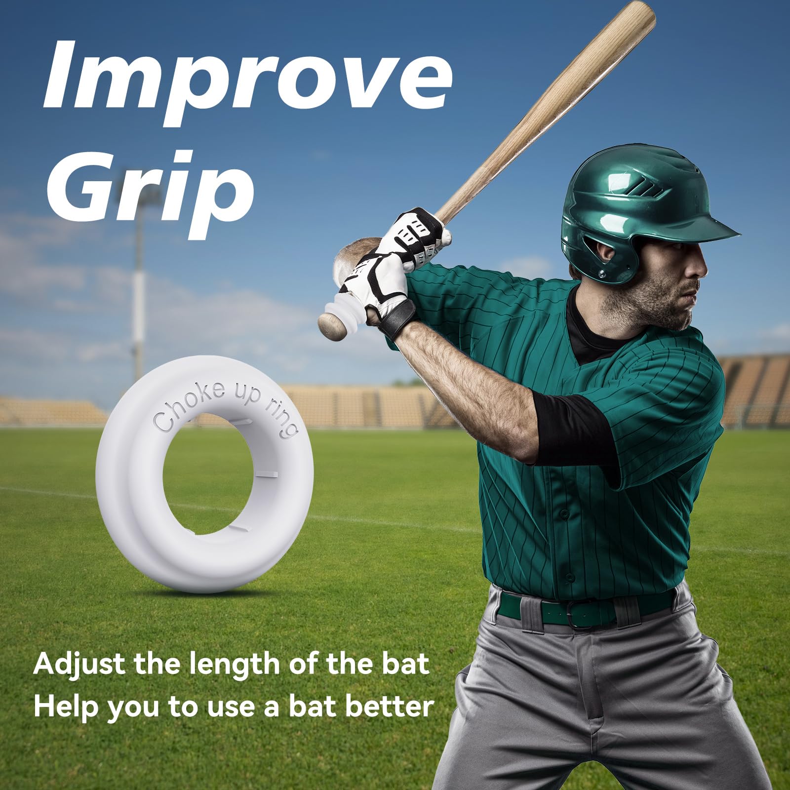 5 Pack Baseball Bat Grip Choke Up Rings - Softball & Teeball Bat Accessories for Better Control - Perfect for Youth, Training & Game Day Performance