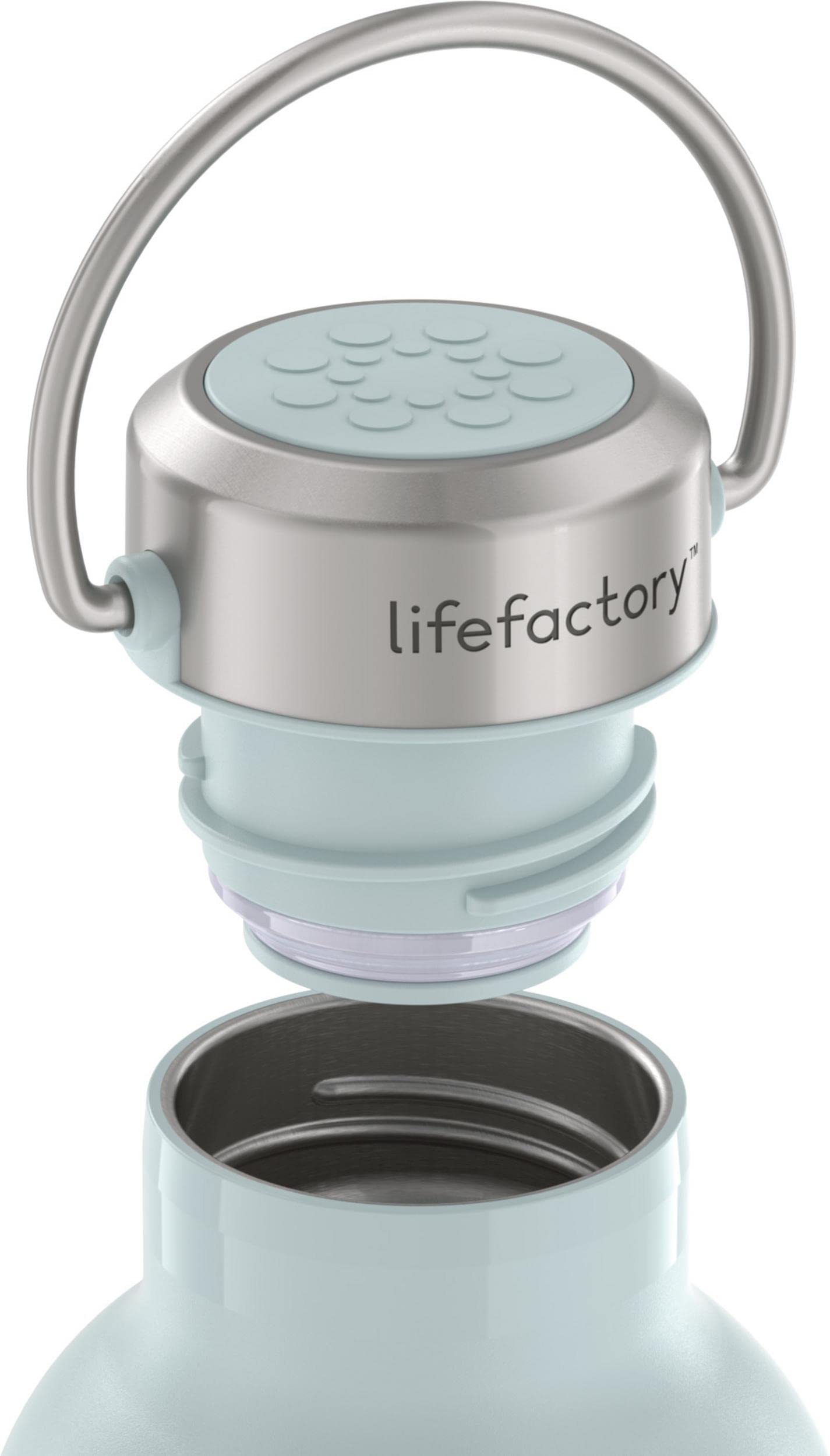 Lifactory 20oz Stainless Steel Vacuum Insulated Water Bottle - Leak Proof, BPA Free, Keeps Drinks Cold for 24 Hours | Perfect for Gym, Hiking, Travel & Outdoor Activities (Mint Green)