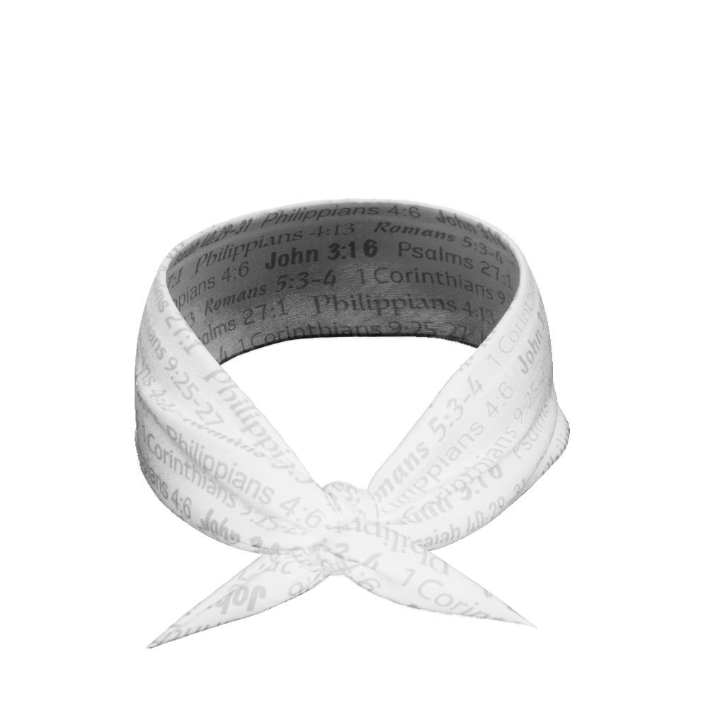 White Bible Verse Tie Headband - Inspirational Christian Hair Accessory for Women & Girls - Perfect for Church, Weddings & Daily Wear