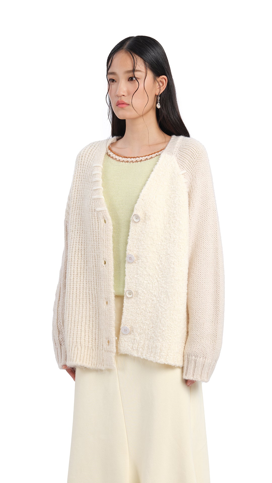Bohemian Patchwork Cardigan for Women - Cozy Knit Sweater with Unique Color Block Design - Perfect for Fall Layering, Casual Outfits & Coffee Dates
