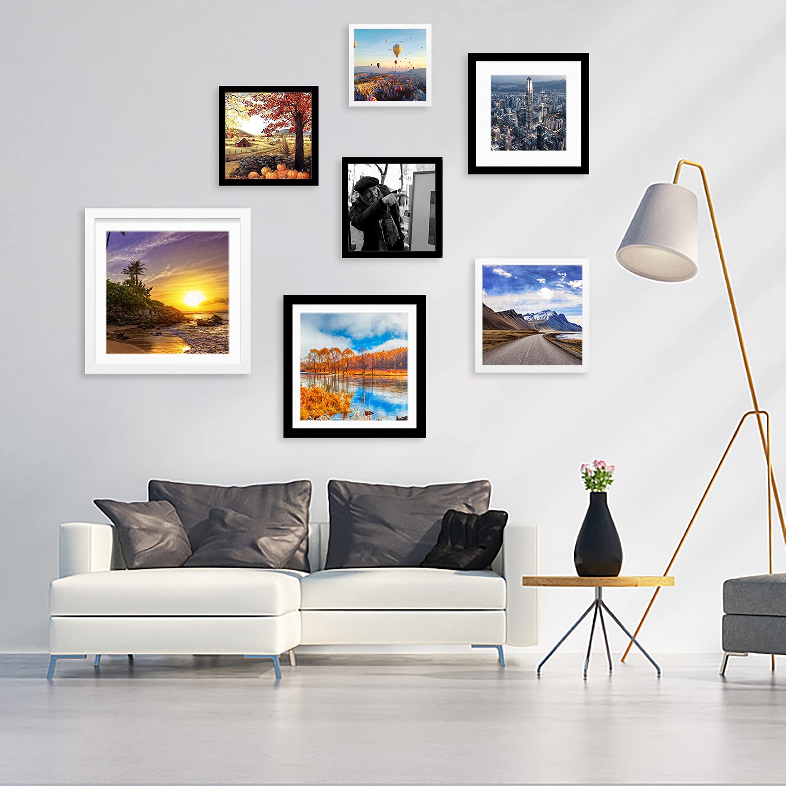 12x12 Wood Picture Frames - Wall or Tabletop Display for 8x8/10x10 Photos - Perfect for Home Decor, Weddings & Gifts