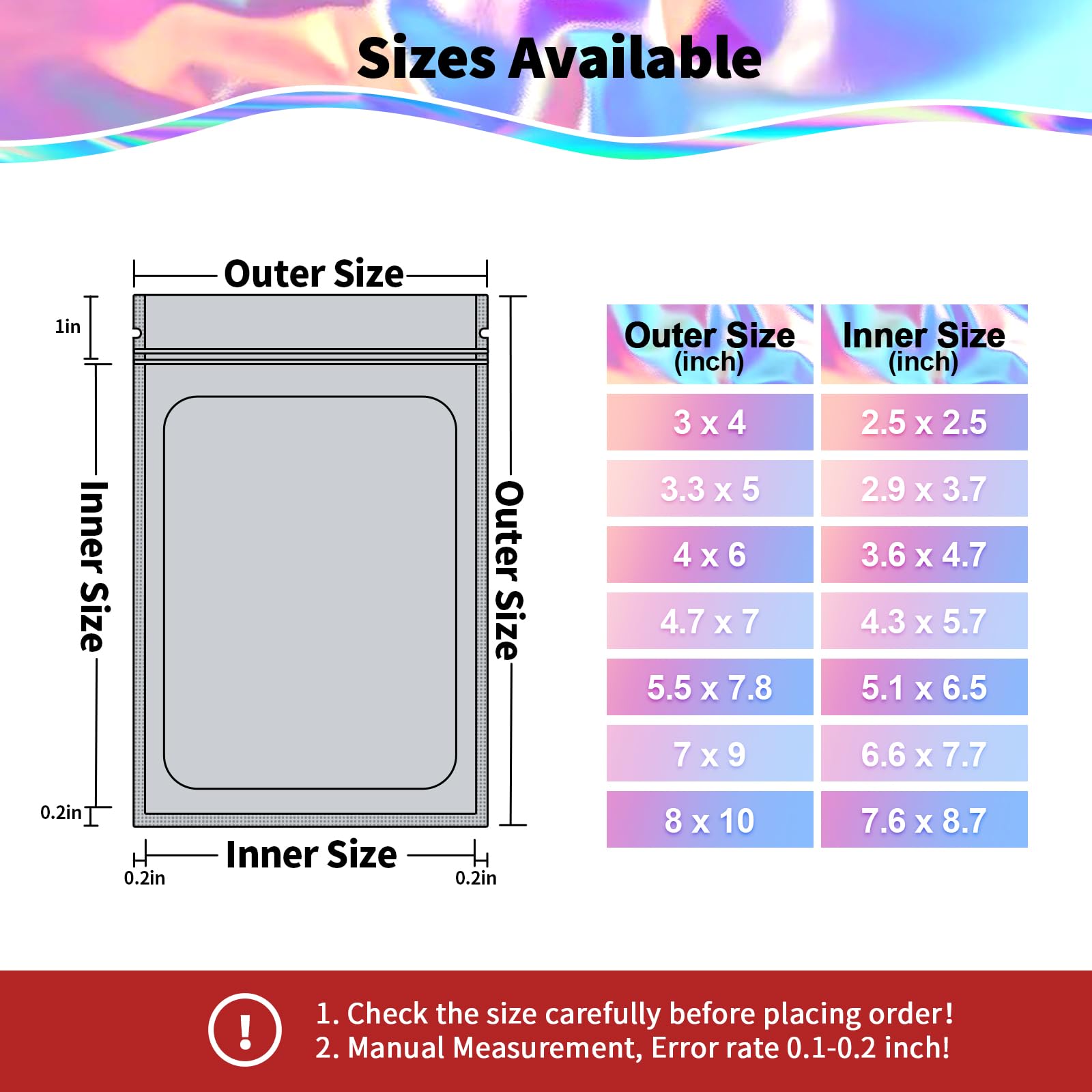100 Pack 2.8 x 4 Inch Smell Proof Mylar Bags - Resealable Foil Pouch with Front Window for Food Storage, Coffee, Tea, Herbs & Cannabis | Airtight, Lightproof & Moisture Proof Packaging Solution