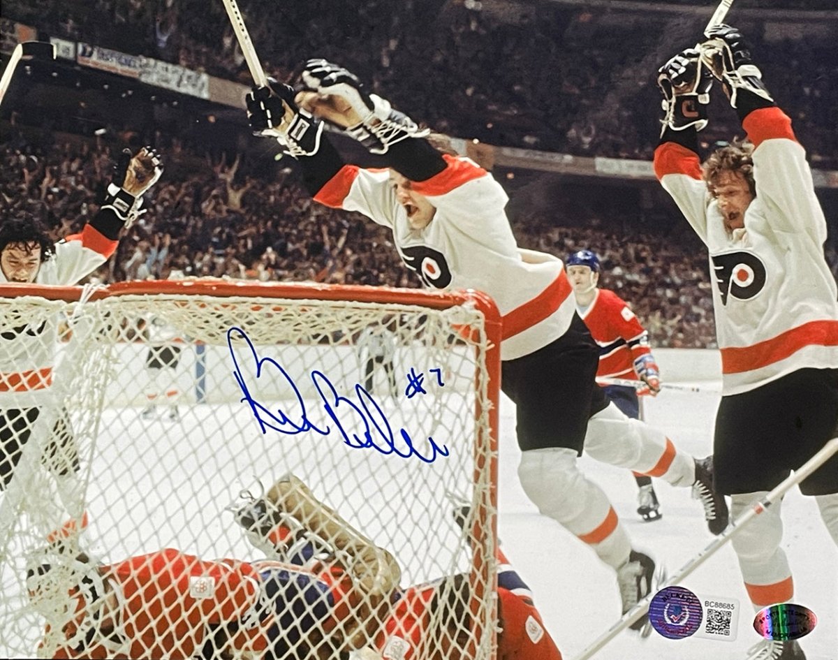 Authentic Bill Barber Signed 8x10 Philadelphia Flyers NHL Hockey Goal Photo - Limited Edition Collectible for Sports Memorabilia Fans & Hockey Enthusiasts - Perfect for Man Cave, Sports Room Decor or Gift for Hockey Lovers
