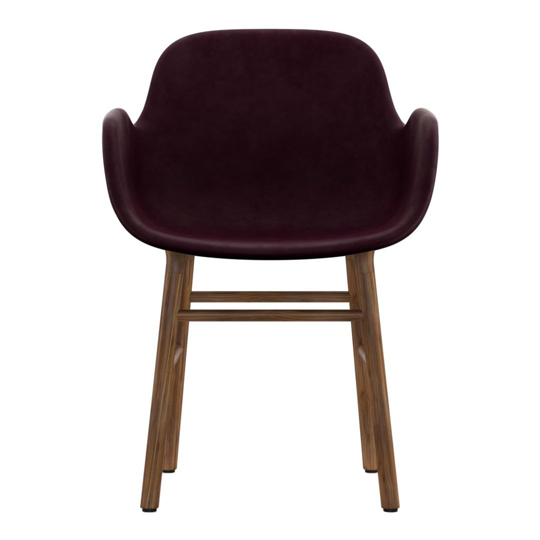 Modern Upholstered Form Armchair with Wooden Legs - Perfect for Living Room, Office, or Lounge Decor