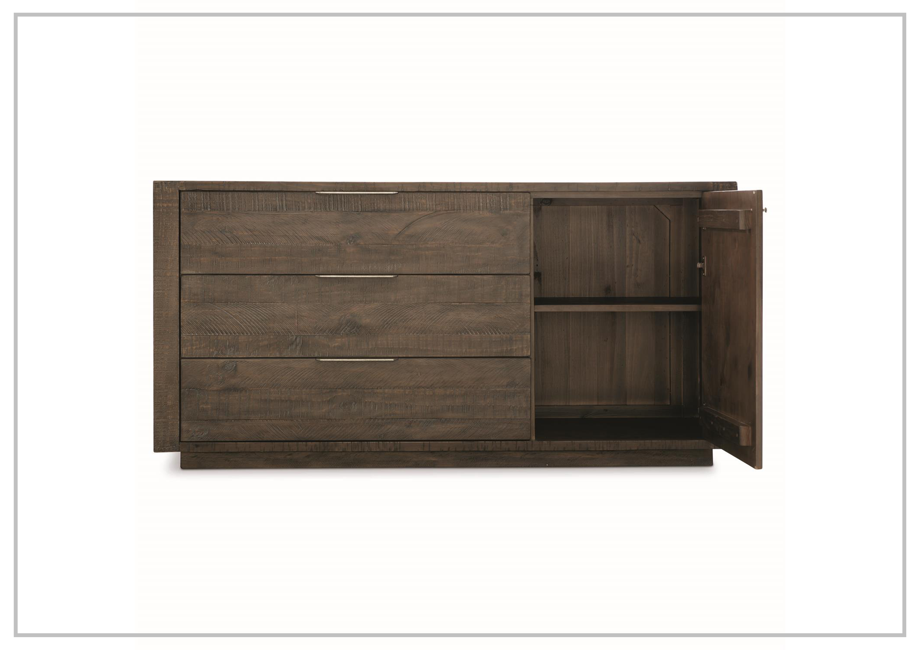 Bernhardt Payson 64-Inch Wide 3-Drawer Buffet Sideboard - Modern Dining Room Storage Cabinet for China, Linens & Entertaining
