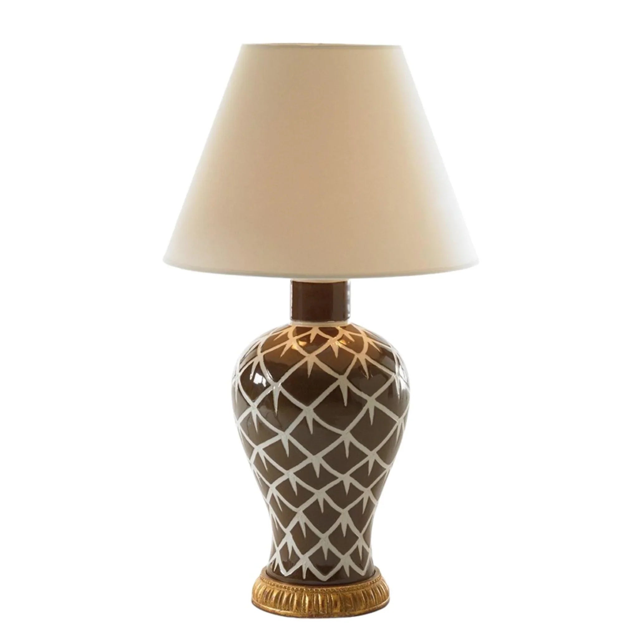 Brown & White Chicken Feather Ceramic Lamp - Handmade Home Decor for Living Room, Bedroom & Office - Cozy & Stylish Lighting for Relaxing & Reading