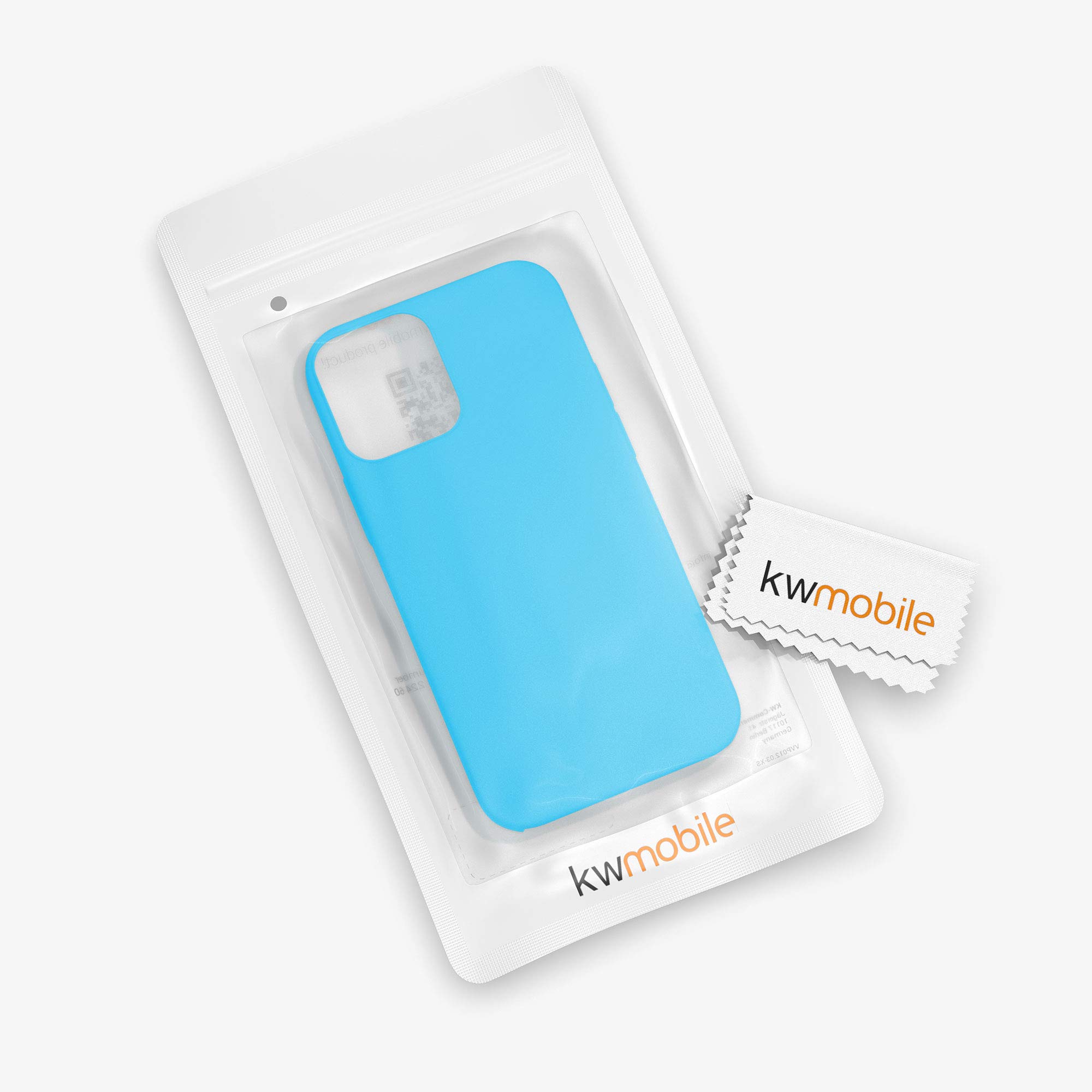 kwmobile Premium TPU Silicone Case for Apple iPhone 12 & iPhone 12 Pro - Shockproof Soft Finish Protective Cover in Cool Glacier Blue | Perfect for Everyday Use, Work & Outdoor Activities