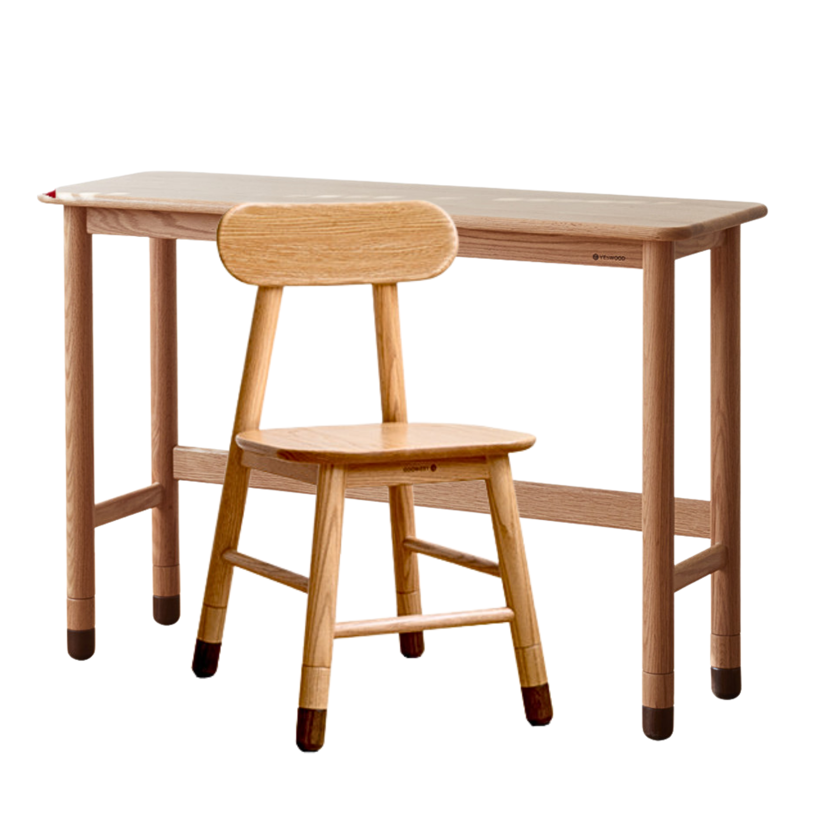 Solid Oak Wood Adjustable Height Study Desk - Narrow L-Shaped Home Office Desk for Small Spaces | Perfect for Remote Work, Online Classes & Crafting