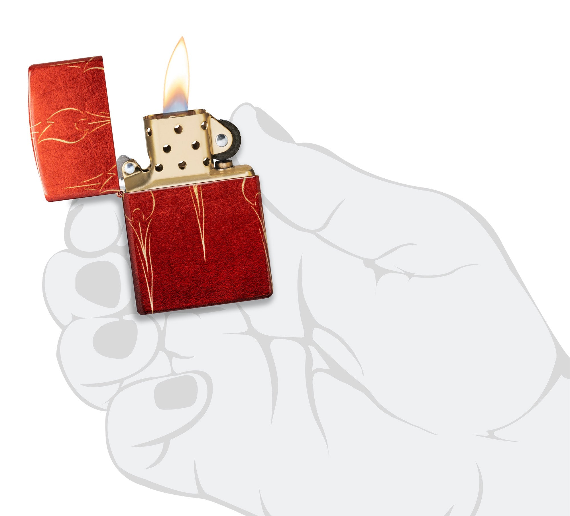 Ombre Zippo Lighter with Unique Flame Design - Stylish & Durable Windproof Lighter for Outdoor Adventures, Camping, and Everyday Use