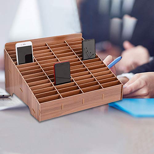 VALINK Multi-Grid Wooden Phone Organizer - Desktop Cell Phone Storage Box for Office, Classroom & Retail Display | Perfect for Organizing Phones, Tablets & Accessories in Workspaces, Stores & Homes