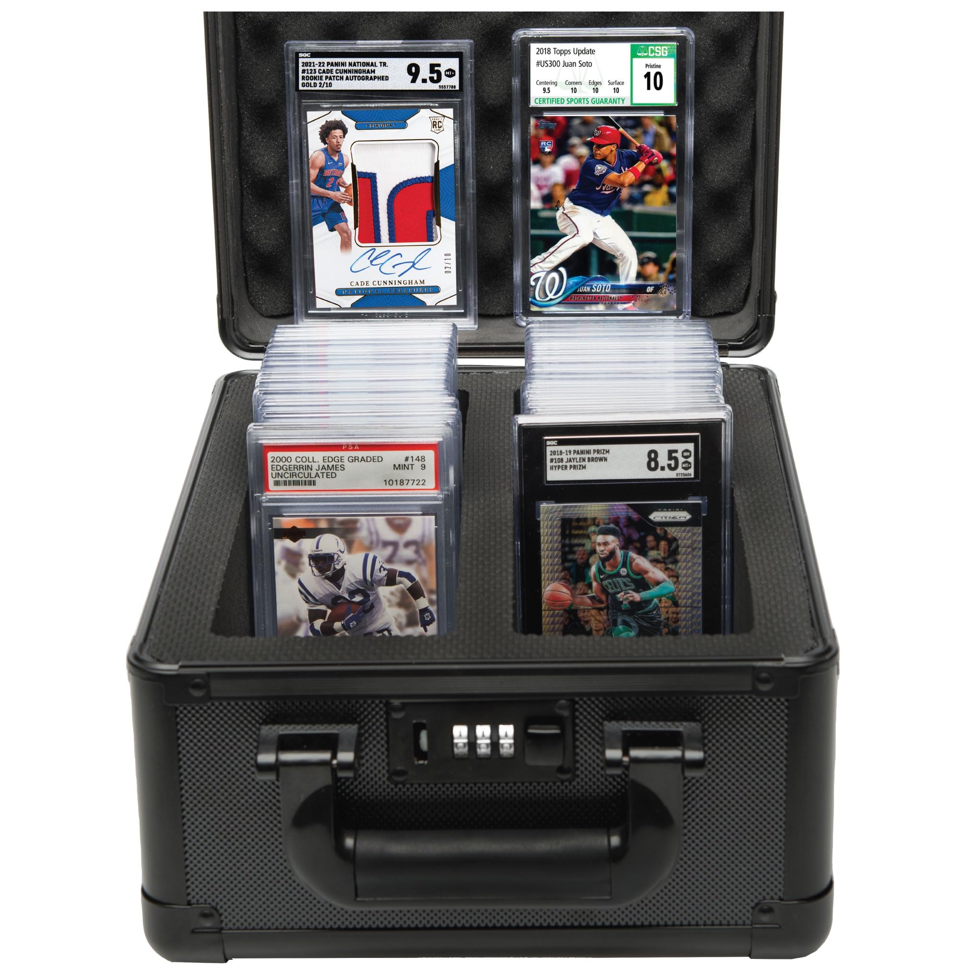BGS PSA Graded Card Storage Box - 2 Row Sports Card Case for PSA/BGS Slab Protection | Perfect for Collectors, Display & Organizing Trading Cards at Home or Shows