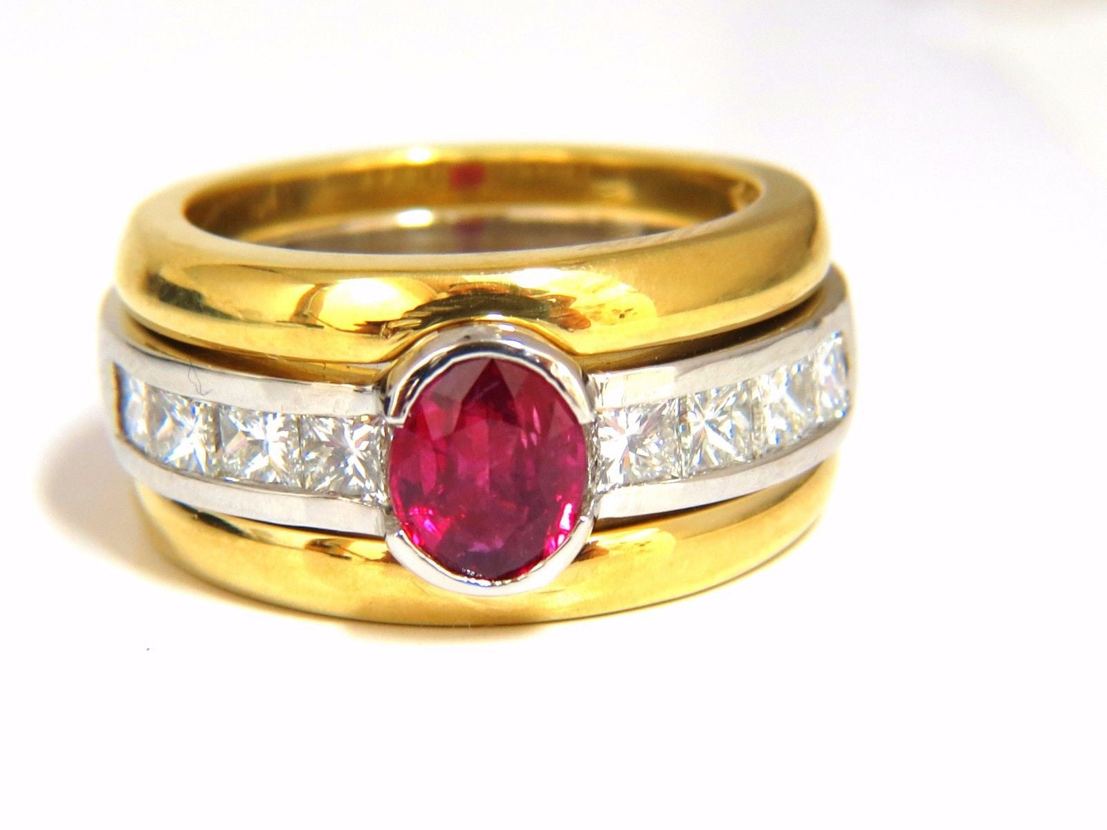 GIA Certified 2.13ct Natural No Heat Ruby Diamond Ring in 18K Gold & Platinum - Perfect for Engagement, Anniversary & Luxury Gift Giving