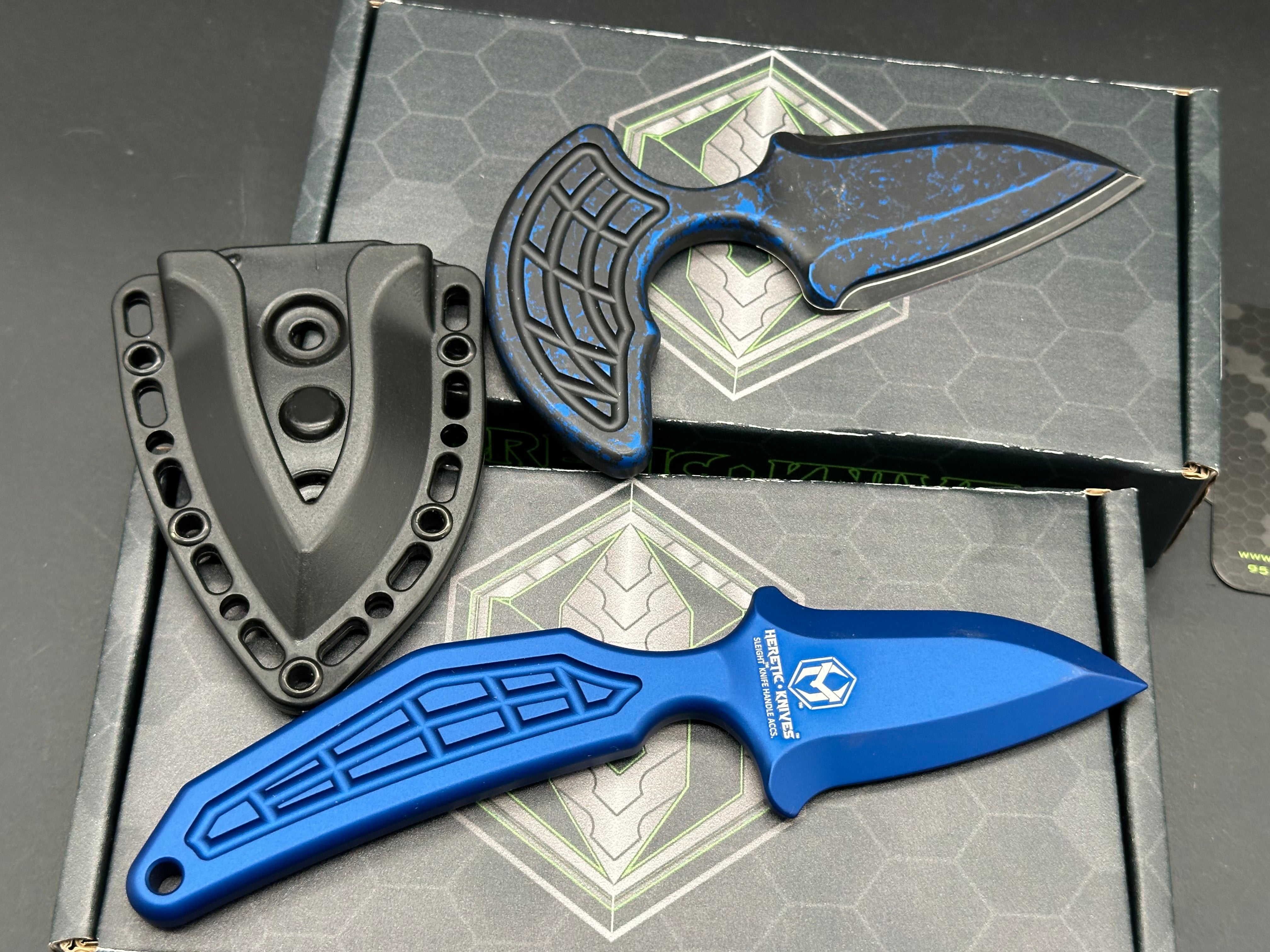 Heretic Sleight Push Dagger Set with Sheath - Tactical Self Defense Knife for Outdoor Survival, EDC & Camping