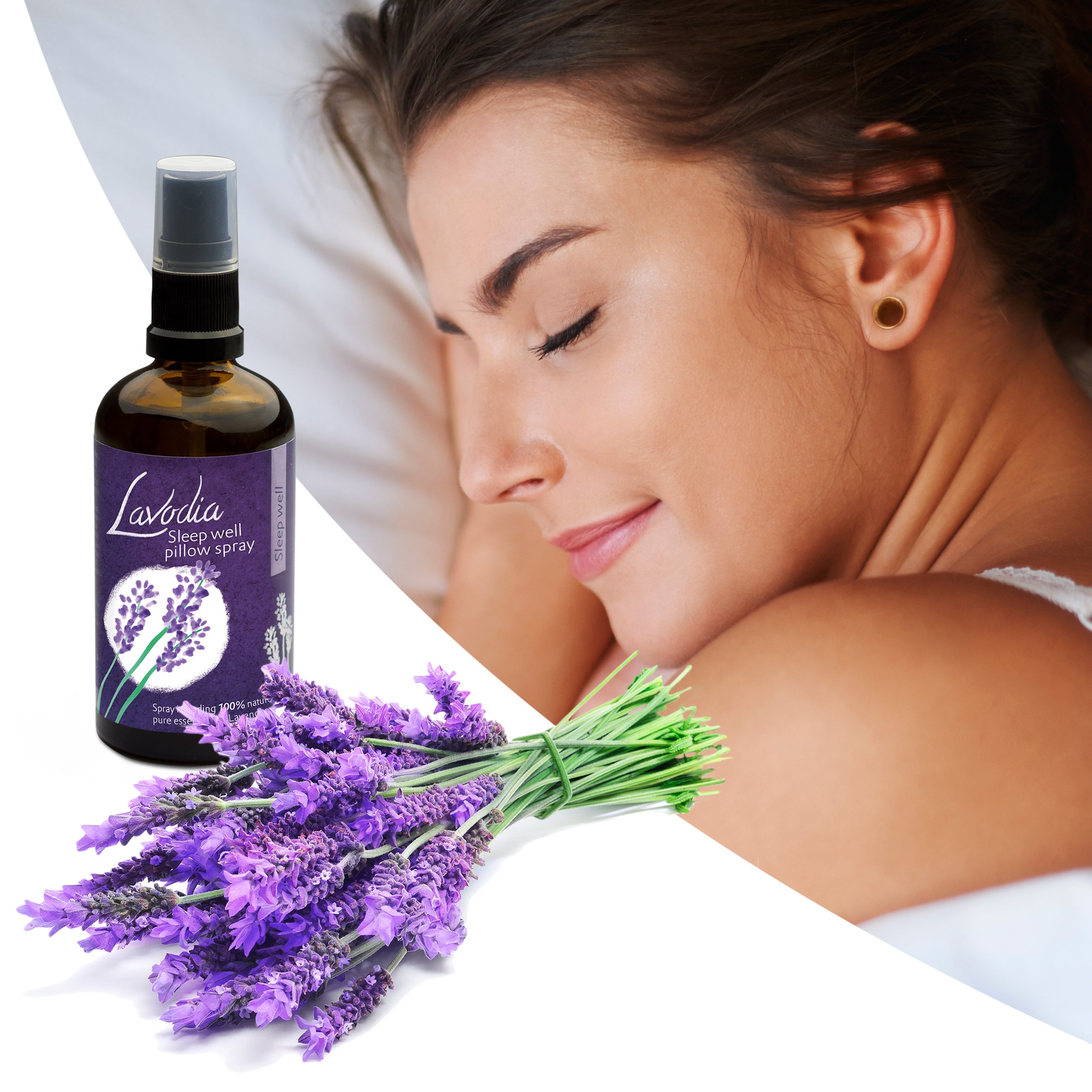 Lavodia Lavender Mist Pillow Spray - 100% Pure Natural Lavender Essential Oil for Stress Relief & Better Sleep | Relaxing Aromatherapy for Bedtime, Meditation & Yoga