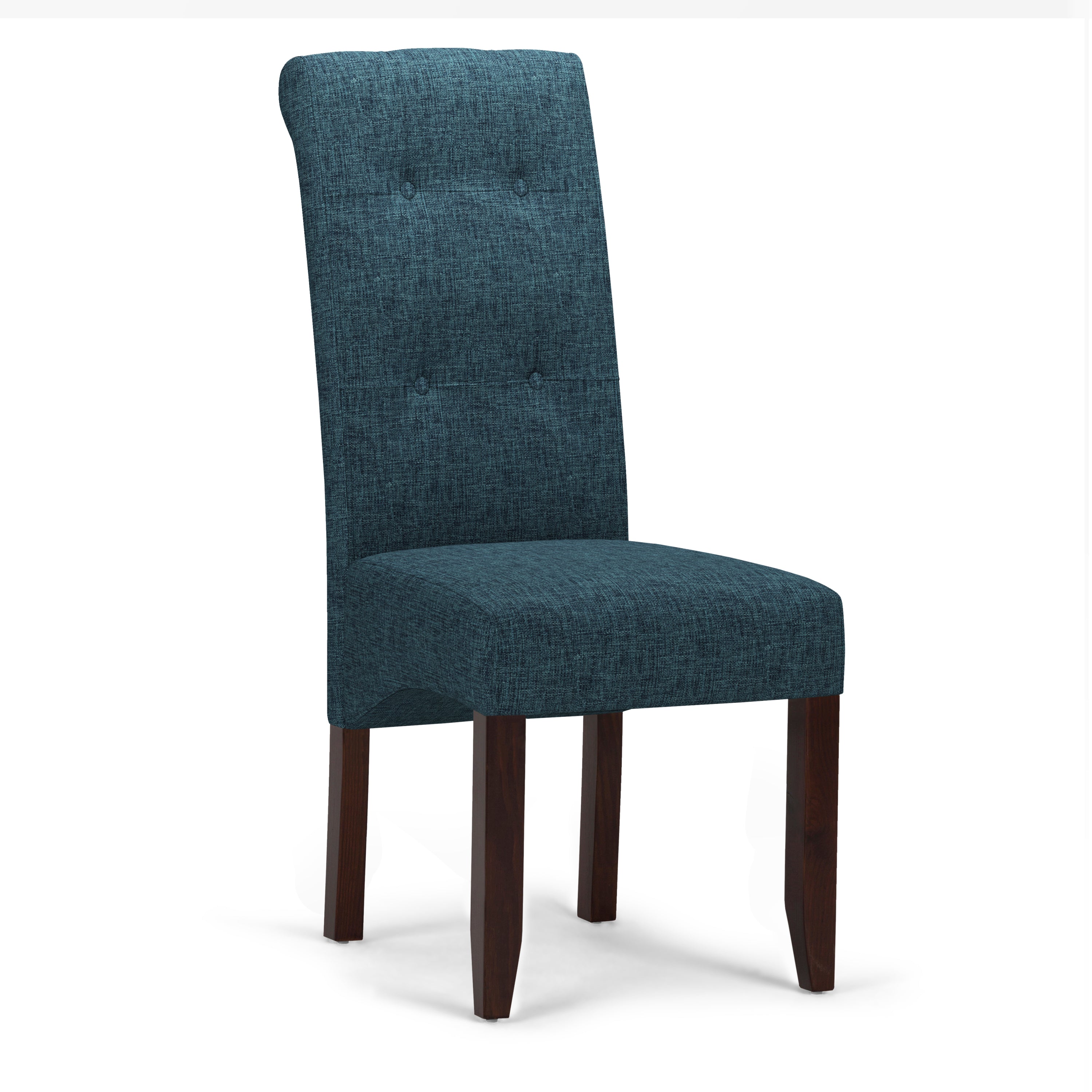 Premium Cosmopolitan Deluxe Tufted Parson Chairs (Set of 2) - Denim Blue Upholstered Dining Chairs for Kitchen, Dining Room & Home Office
