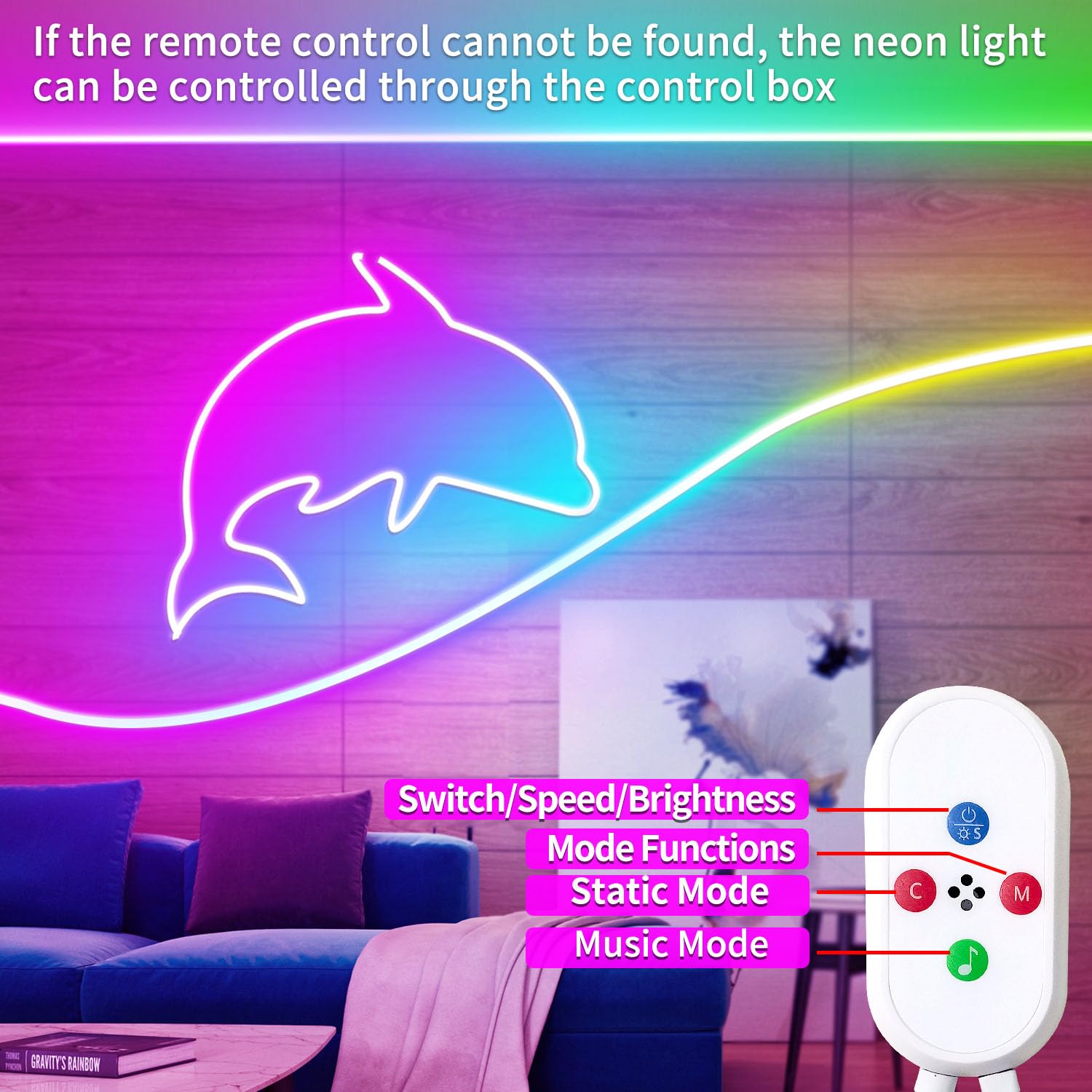 16.4ft RGB 24V LED Neon Lights with Remote & APP Control, IP65 Waterproof Flexible Neon Rope Lights for Bedroom, Living Room, Outdoor Decor - Perfect for Parties, Weddings, and Home Lighting