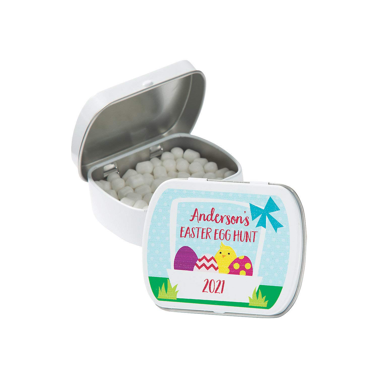 Easter Mint Tin Pack - 24 Individually Wrapped Edible Mints with Decorative Matchbook - Perfect for Easter Baskets, Party Favors & Holiday Gifting