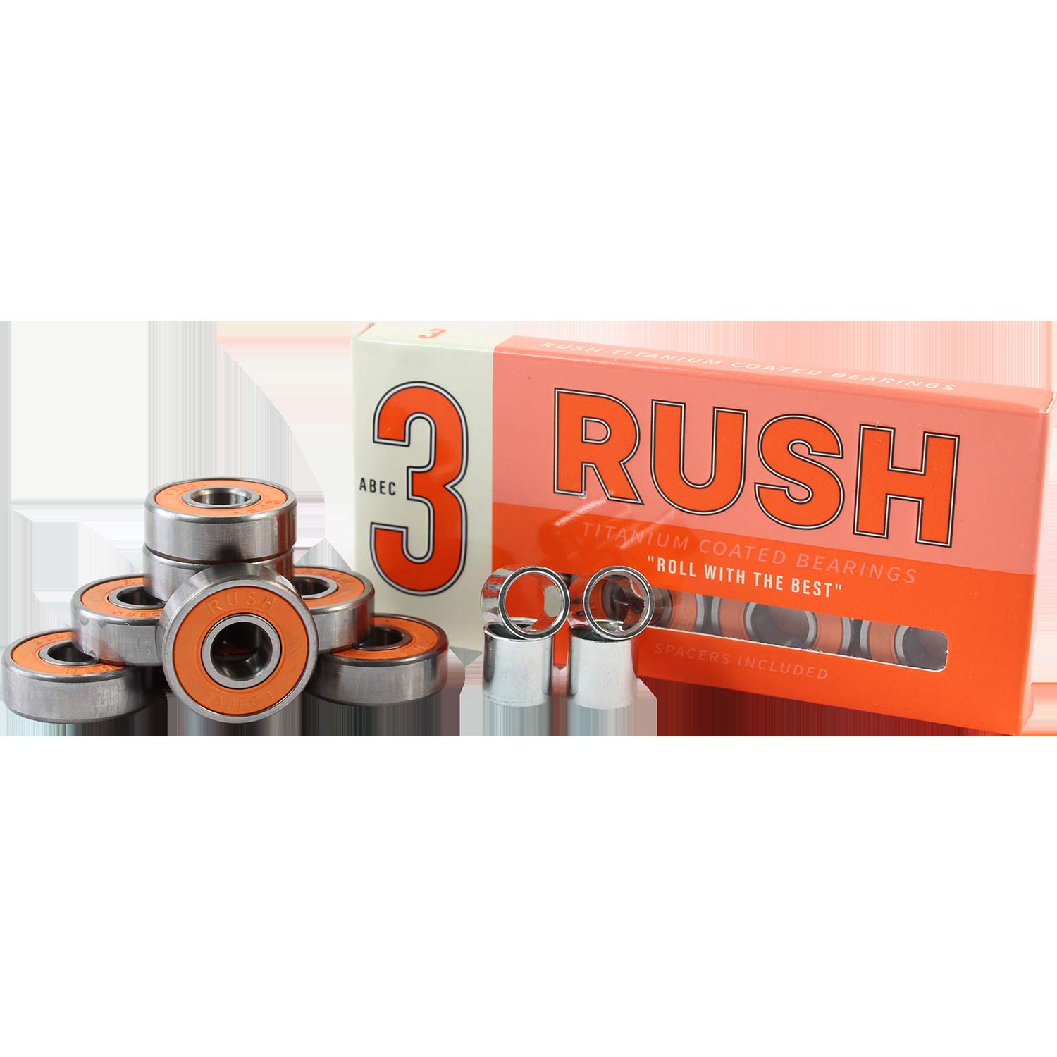 High-Speed Rush Abec 3 Skateboard Bearings - Precision Skateboard Wheel Bearings for Smooth Riding - Perfect for Street Skating, Park Tricks & Longboard Cruising
