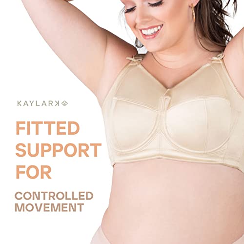 Kaye Larcky B003 High-Impact Sports Bra - Padded Back Support & Layered Cups for Full Coverage | Workout Essentials in Nude | Perfect for Running, Yoga & Gym Training