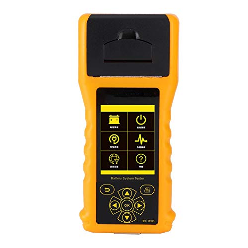 6V-30V Car Battery Tester with Thermal Printer - Digital Battery Analyzer for 10-200CCA Vehicles - Fast Charge Diagnostic Tool for Auto Maintenance & Repair Shops (Ideal for Mechanics & DIY Car Enthusiasts)