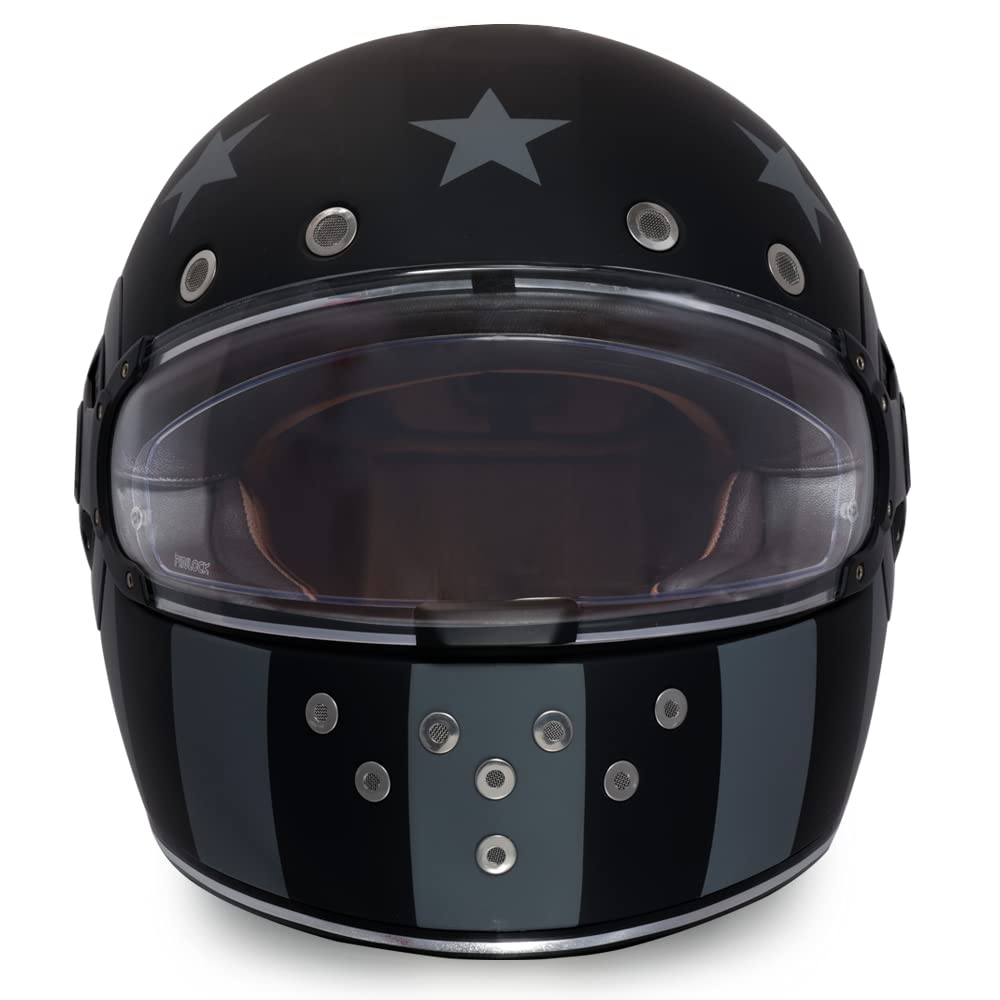 Vintage DOT Motorcycle Helmet - Retro Full Face for Cruisers & Scooters - Safe Riding Gear