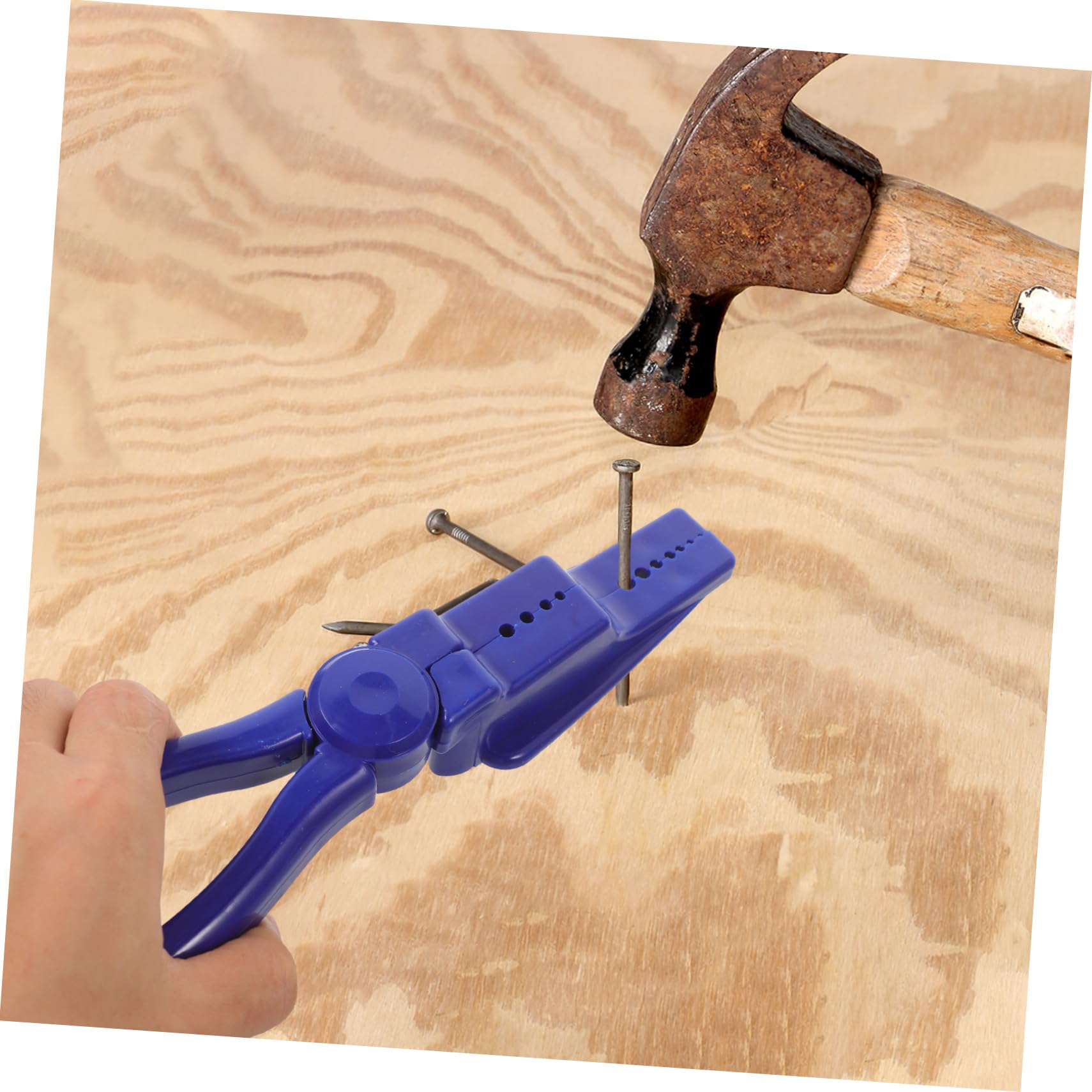 Jojofuny 5-Piece Nail Clamp Set - Fixing Pliers, Nail Holding Tool, Hammering Aid, Joint Pliers & Nail Holder - Portable Hand Tool for Woodworking, Carpentry & DIY Projects - Finger Protective Guide for Safe Nailing