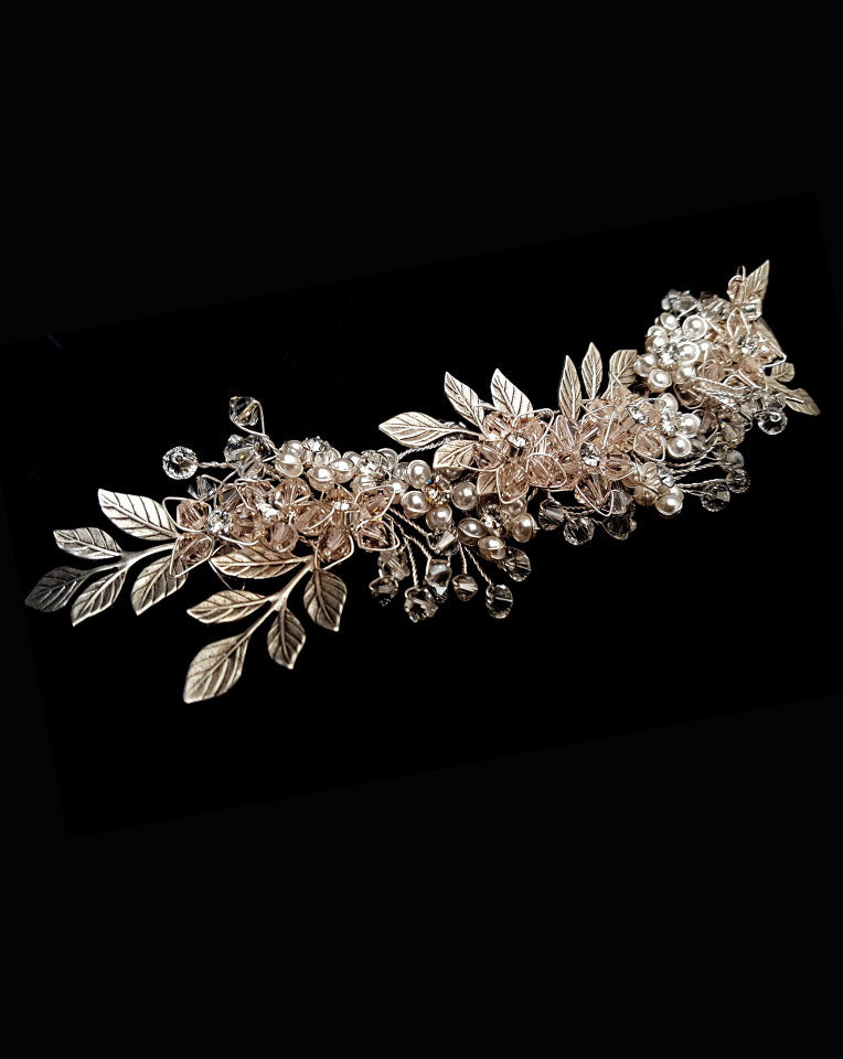 Elegant Blush Floral Hair Pins for Brides [Set of 5] - Jessica by Kezani Wedding Hair Accessories | Perfect for Bridal Shower, Bachelorette Party & Romantic Updos