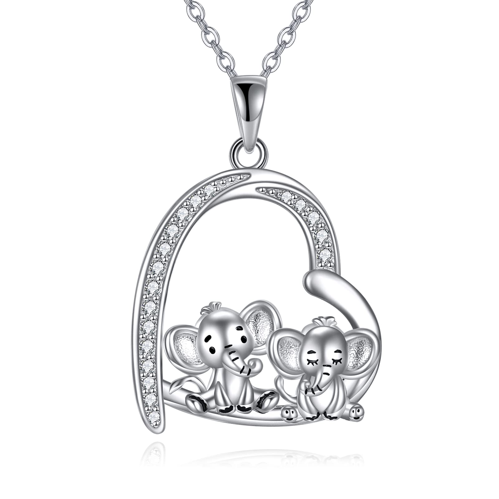 Cute 925 Sterling Silver Animal Necklace - Penguin, Sloth, Panda, Owl, Red Panda, Giraffe, Cat, Llama, Dinosaur, Bear, Monkey Pig & Easter Bunny Designs | Women's Hugging Animal Jewelry Gift for Sister | Perfect for Birthdays, Anniversaries & Everyday Wear
