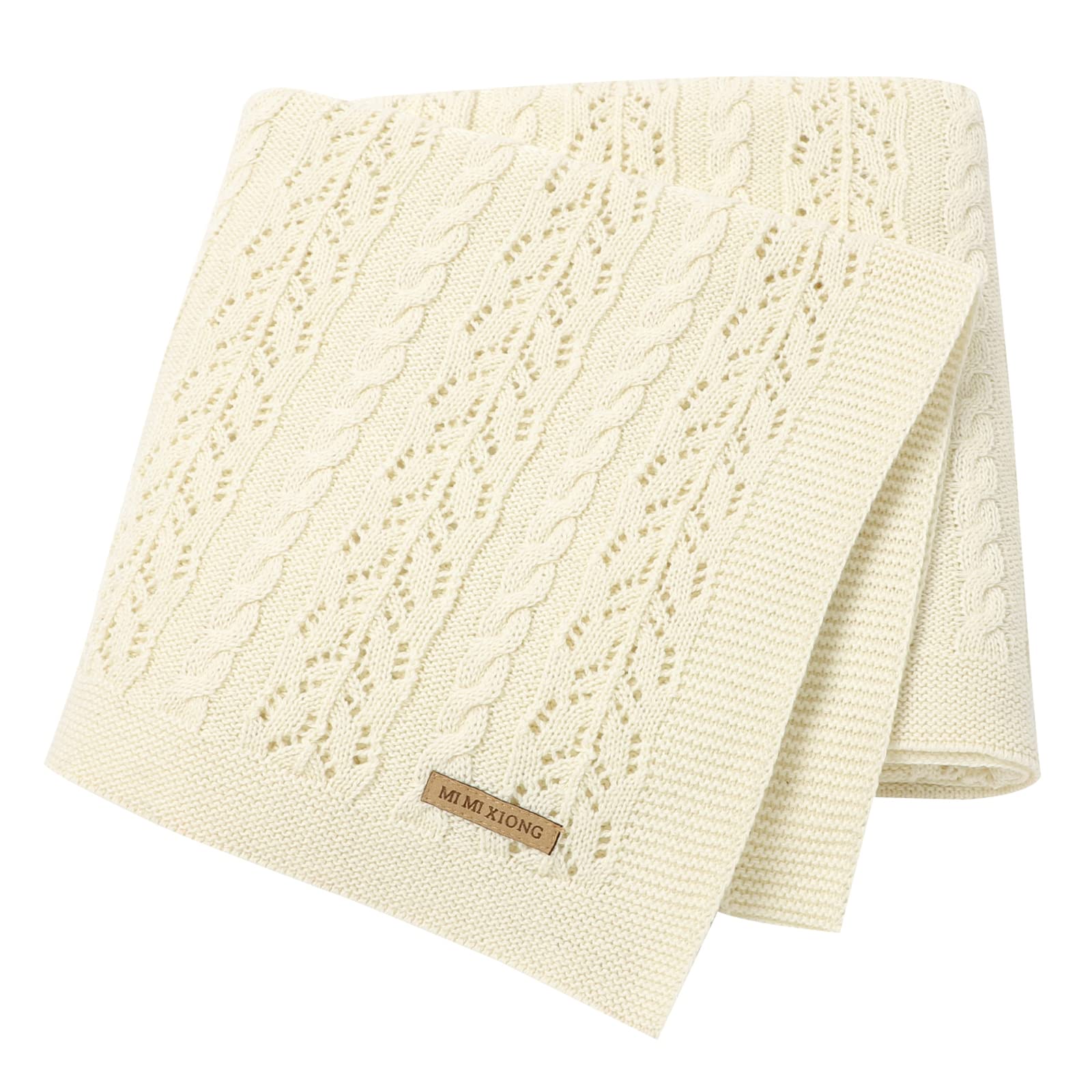 **LAWKUL 100% Cotton Baby Blanket - Soft & Breathable Waffle Knit Receiving Blanket for Newborns, Infants & Toddlers (40x30 Inches, White) - Perfect for Swaddling, Nursing & Nursery Comfort**