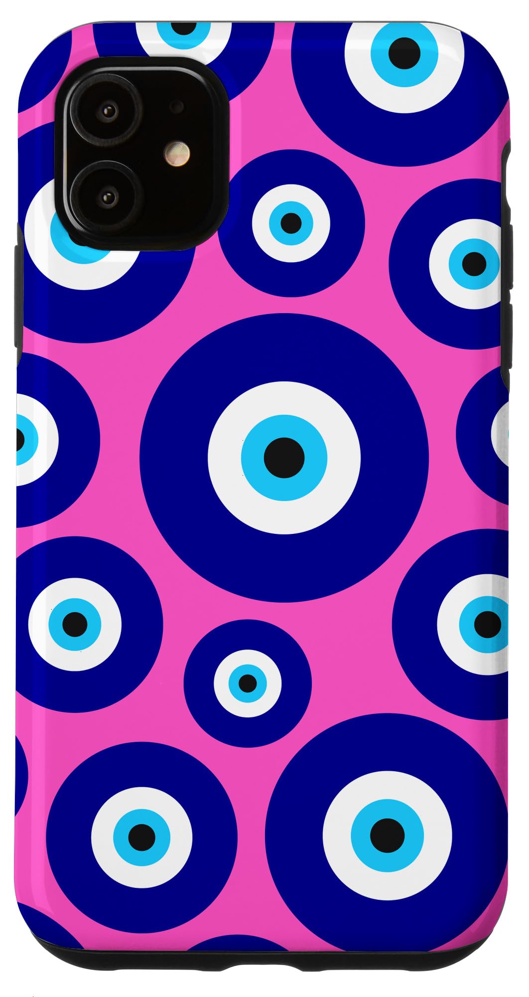 iPhone 11 Case - Evil Eye Protection in Blue & Bright Pink | Durable Slim Fit Cover for Everyday Use & Fashion Statement