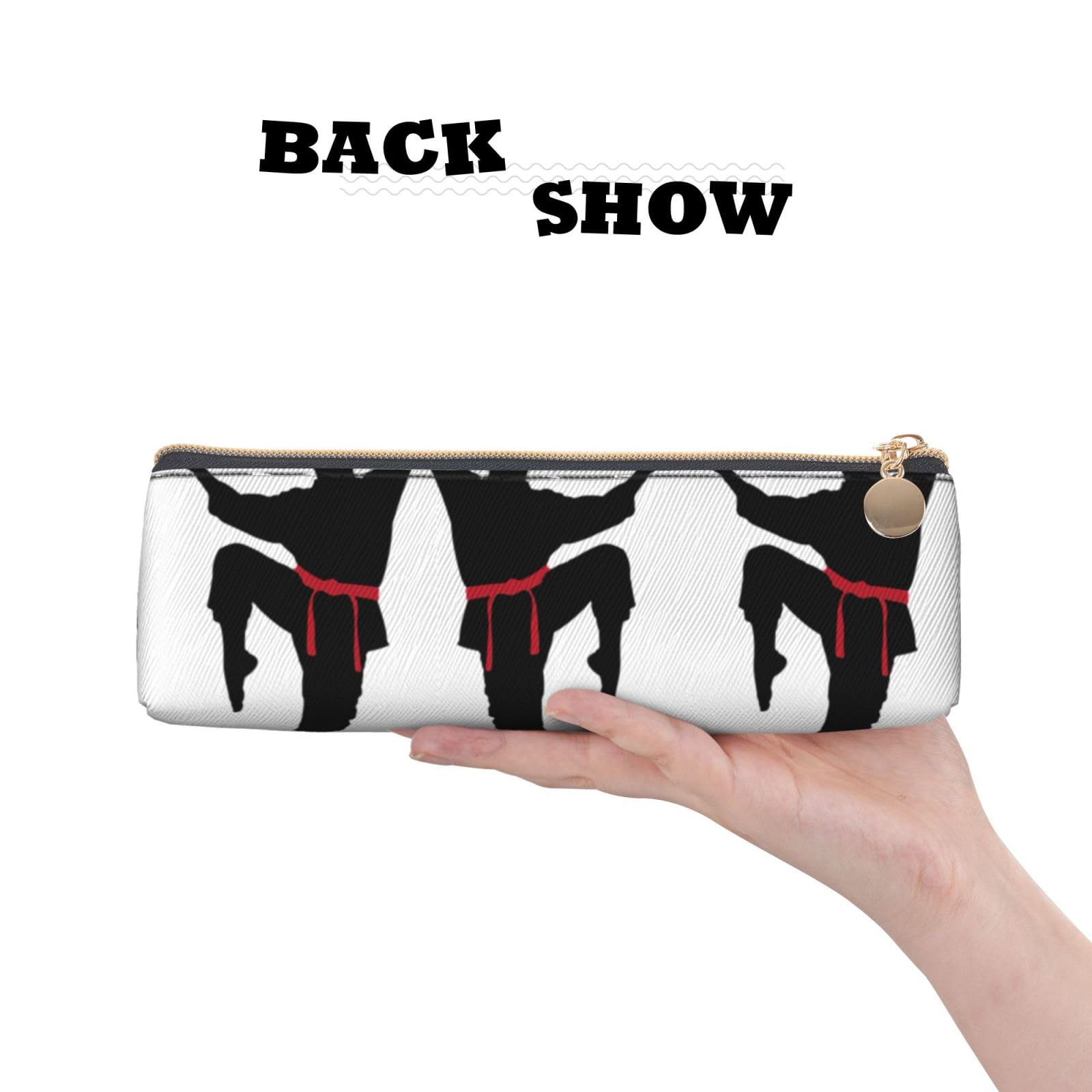 Premium Leather Pencil Case for Men - Large Capacity Multifunctional Karate-Style Pouch for School, Office & Travel Accessories Storage