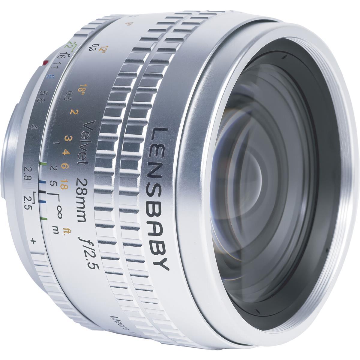 Lensbaby Velvet 28mm F2.5 Manual Focus Lens for Nikon F Mount DSLR Cameras - Silver | Creative Photography, Portraits & Artistic Shots
