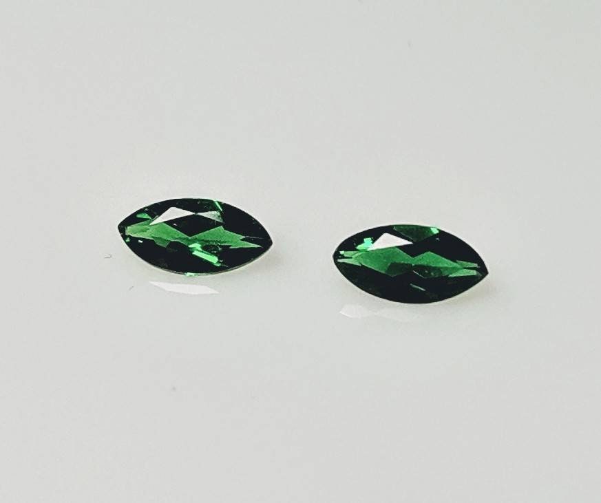 Natural Genuine Russian Chrome Diopside Marquise Faceted Loose Stones - 6x3mm, 0.55tcw, VVS Clarity - Perfect for Jewelry Making, Engagement Rings & Healing Crystal Collections