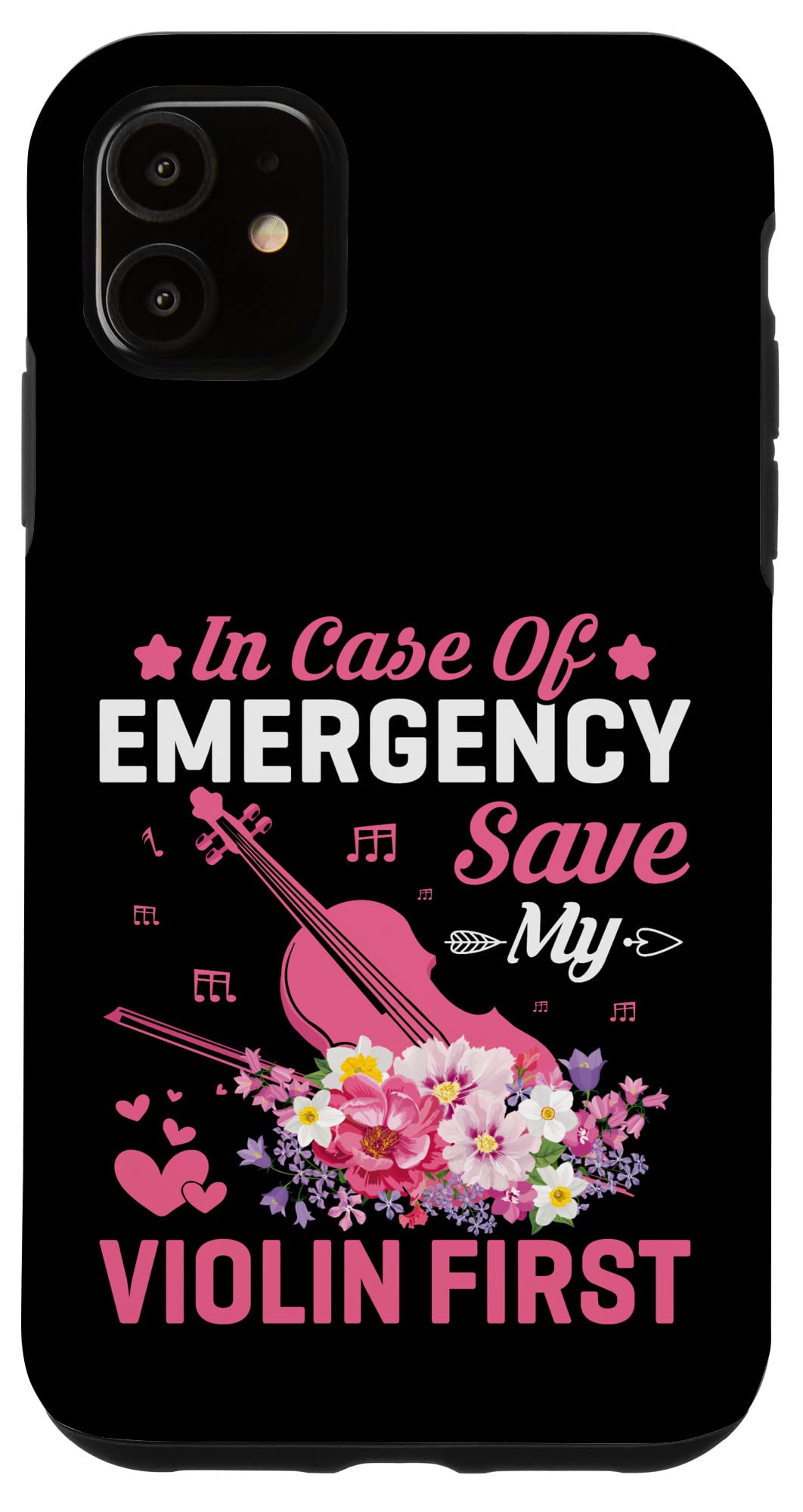 iPhone 11 Case - Emergency Save My Violin First Funny Violinist Saying Protective Cover for Musicians | Perfect Gift for Violin Players & Music Lovers