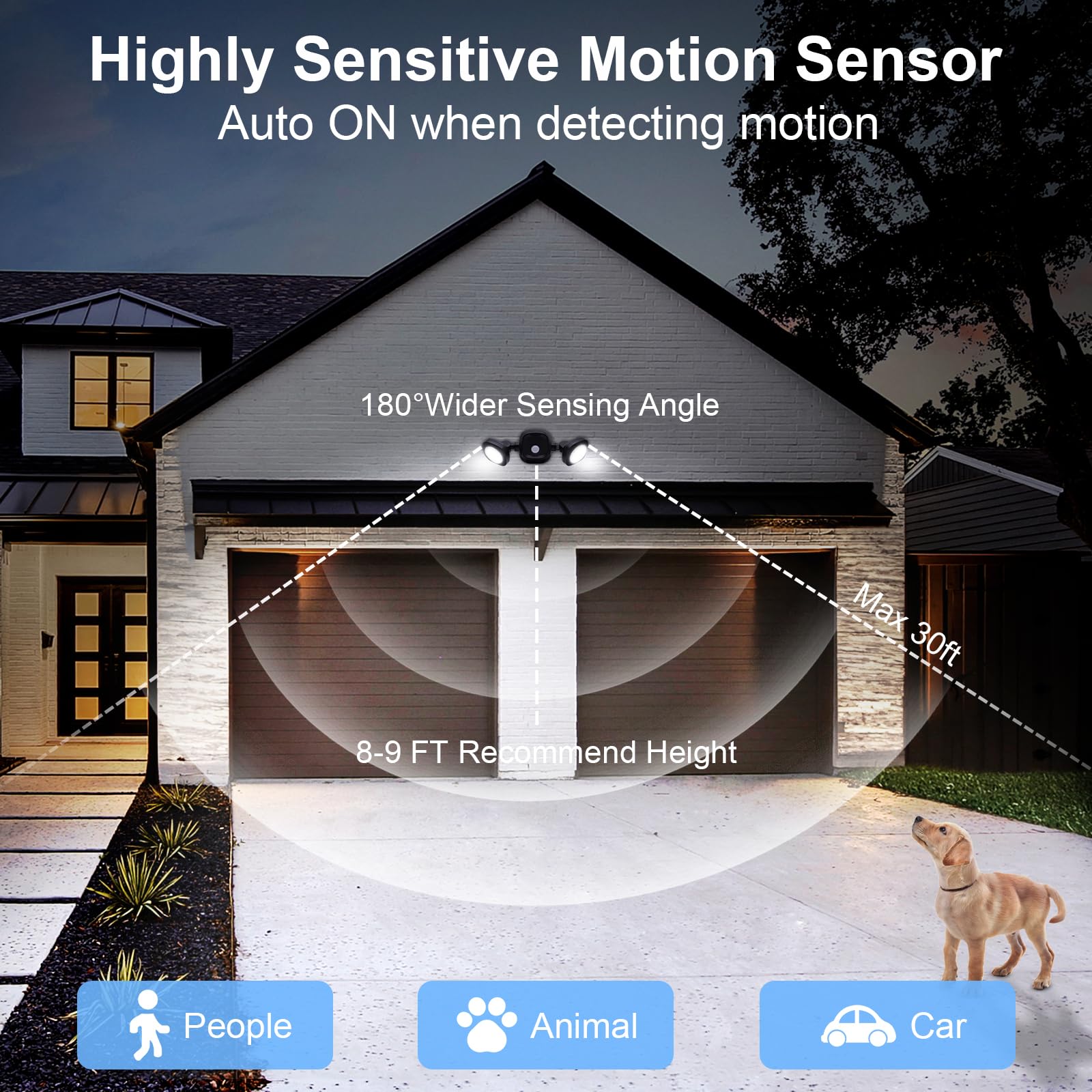 TOOWELL Wireless Battery Powered LED Flood Lights with Remote & Motion Sensor - IP65 Waterproof Outdoor Security Lighting for Garage, Backyard, Patio, Garden, Porch, Stairs (Perfect for Nighttime Safety & Landscape Illumination)