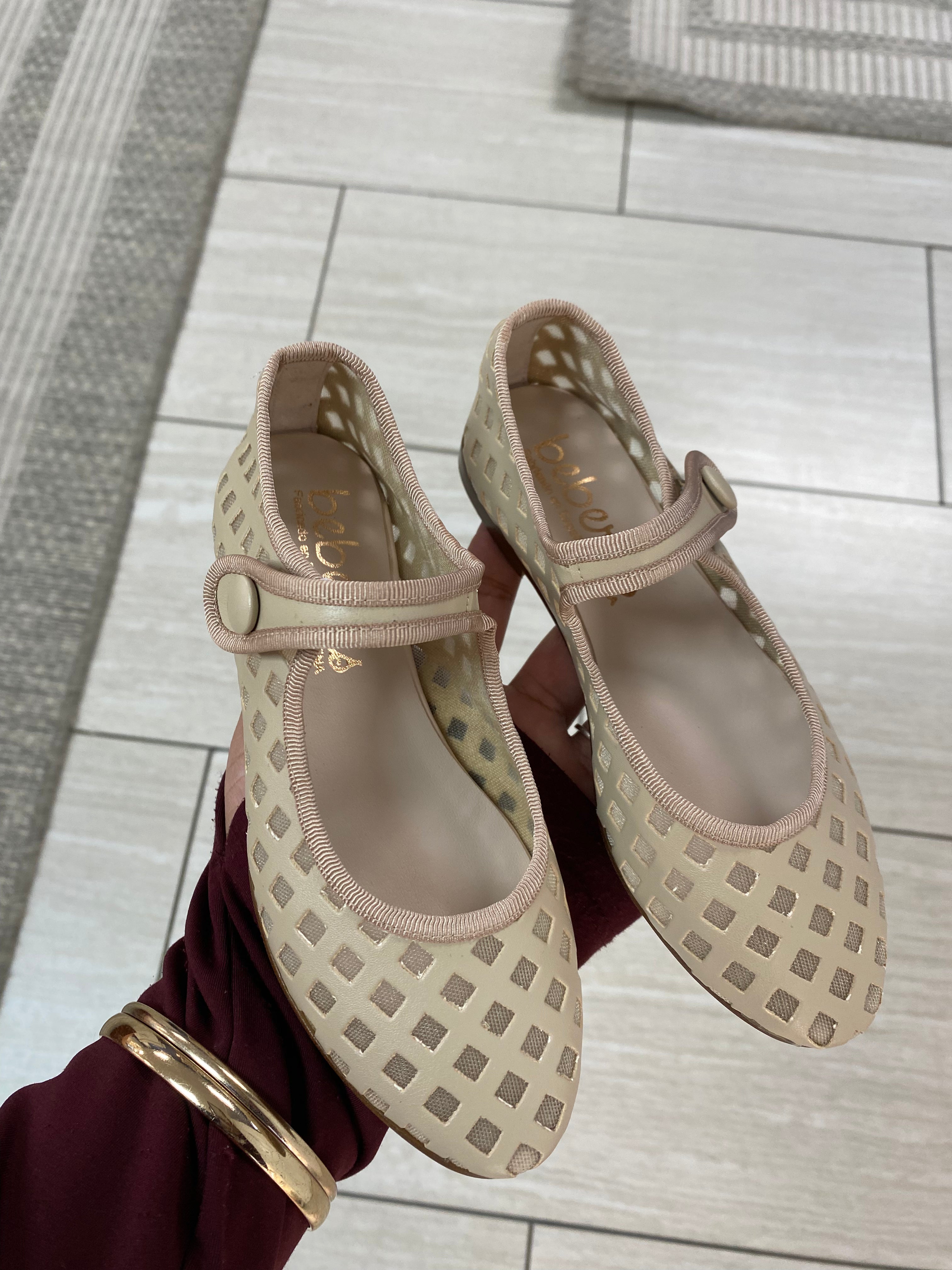 Beberlis Nude Basket Mary Jane Shoes for Women - Comfortable Flat Heel Slip-On Casual Loafers | Perfect for Office, Walking, and Everyday Wear