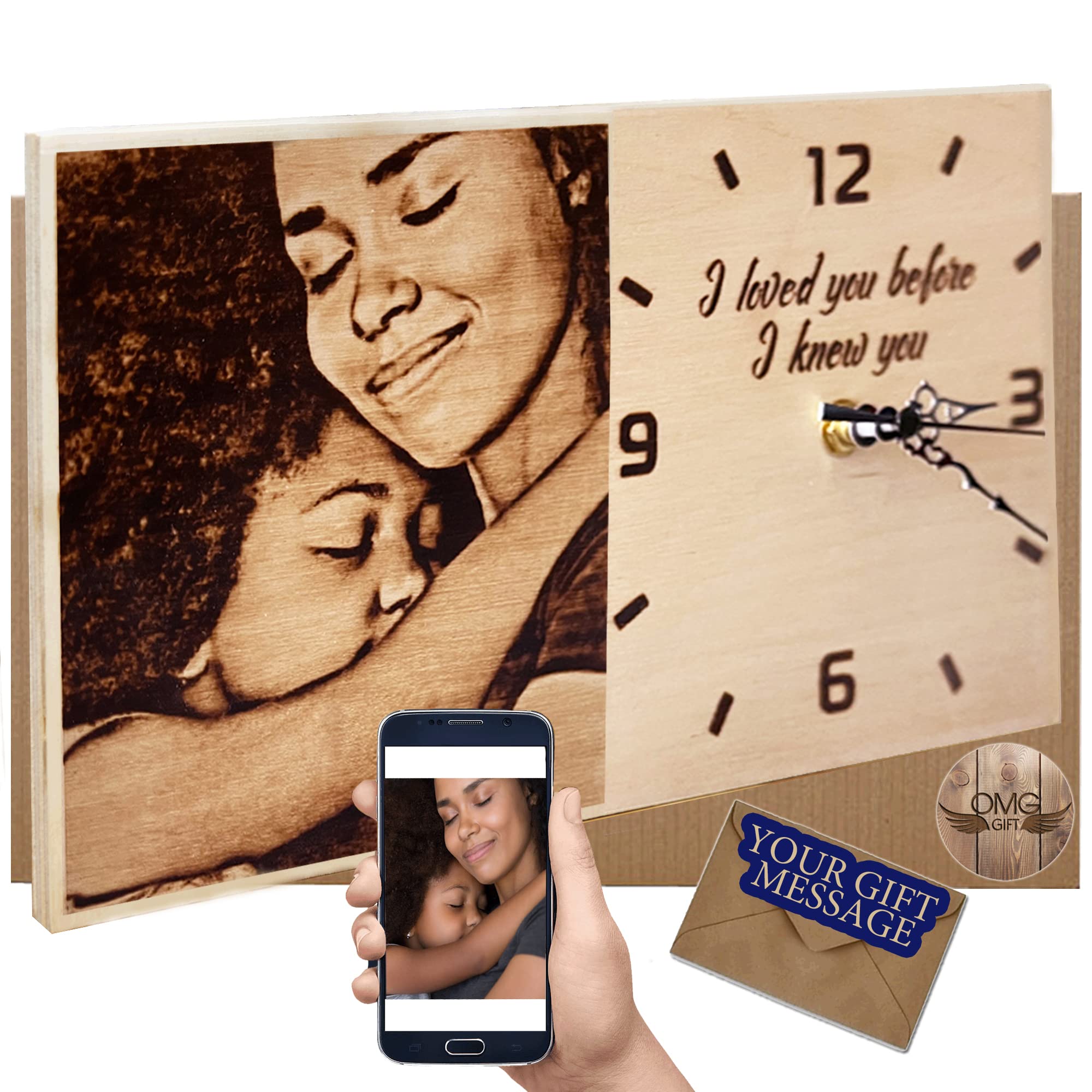Custom Wood Burning Art with Your Own Photo - Personalized Pyrography Portrait on Wood - Unique Handmade Gift for Anniversary, Thanksgiving, Housewarming & Long Distance - Perfect for Home Decor, Wedding Gifts & Special Occasions