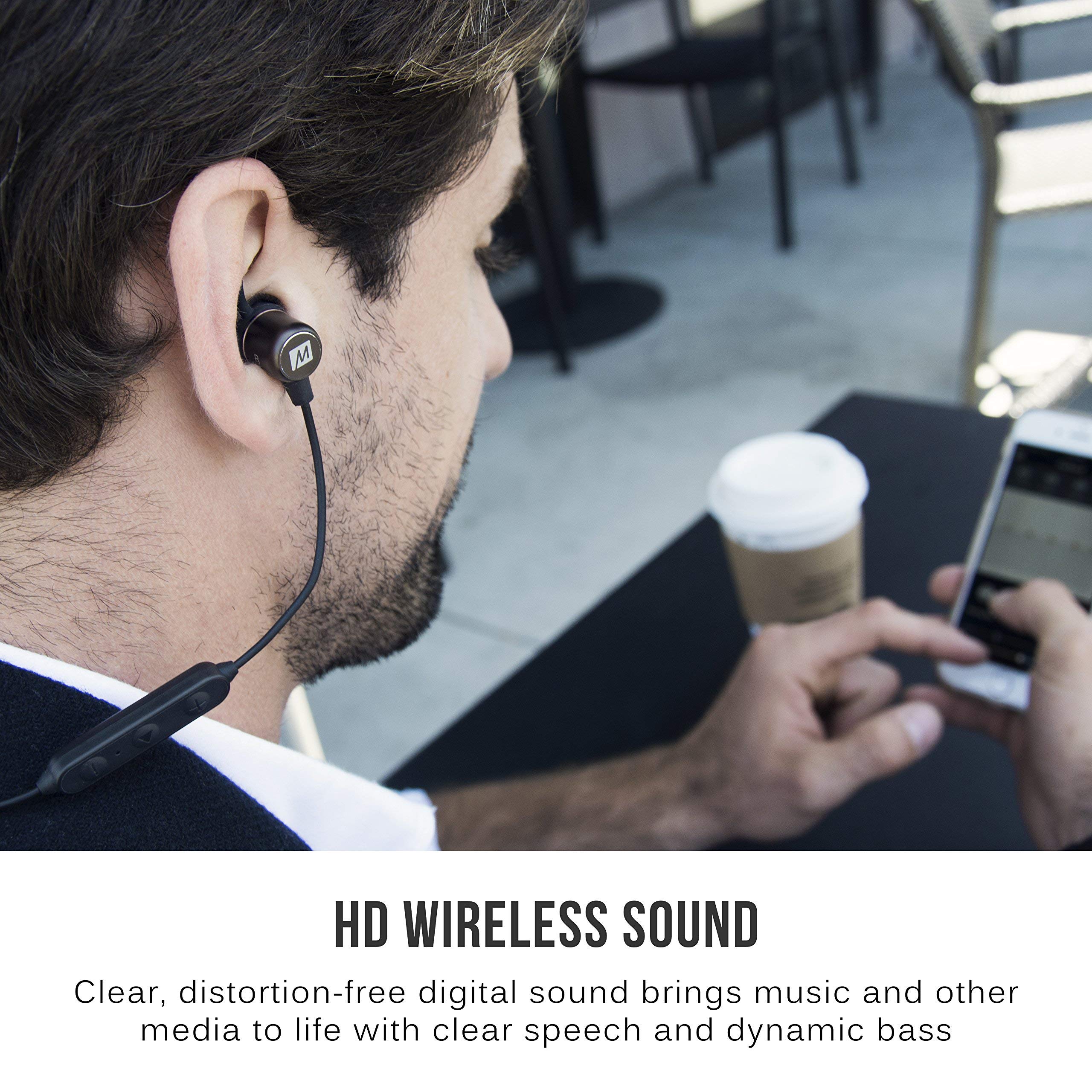 MEE Audio EB1 Bluetooth Wireless Earbuds with Adaptive Audio Enhancement - Perfect for Workouts, Commuting & Travel