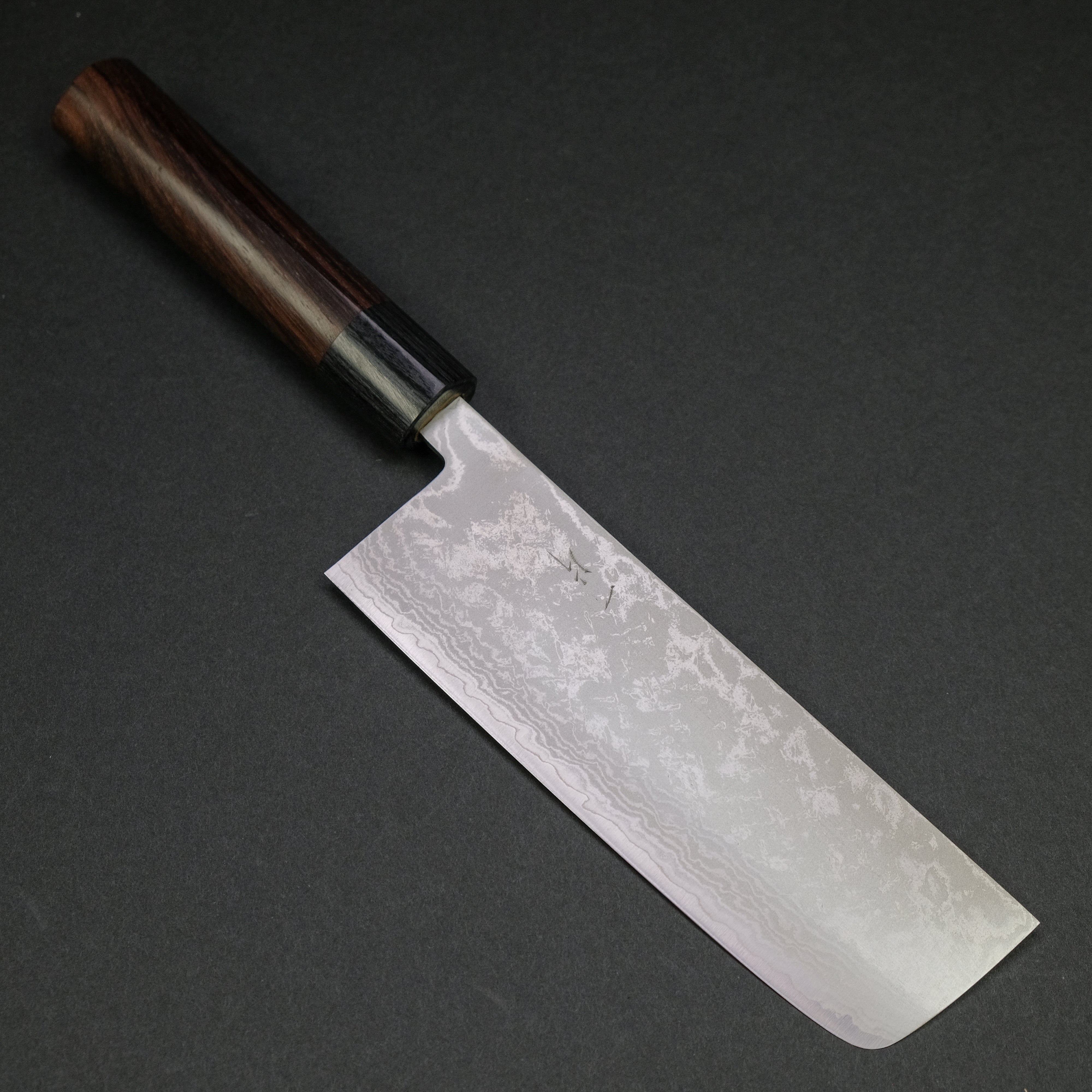 Premium Hitohira NM Damascus Nakiri Knife 165mm - Japanese Chef Knife with Rosewood Handle - Perfect for Sushi, Vegetables & Precision Cutting
