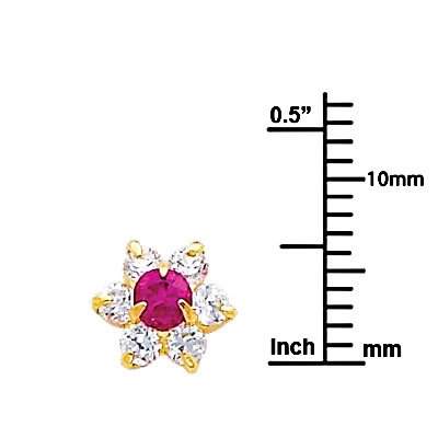14K Yellow Gold Cubic Zirconia Flower Stud Earrings for Women – Elegant Floral Jewelry for Everyday Wear, Gift Giving & Special Occasions