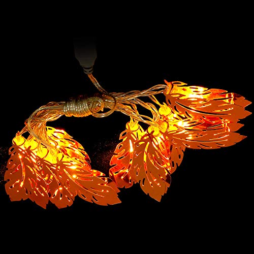Uonlytech Feather String Lights - Battery Operated LED Fairy Lights with Metal Feathers for Wedding, Party, Garden, Patio & Indoor Decor | Romantic Ambiance Lighting for Outdoor Events & Home Decoration